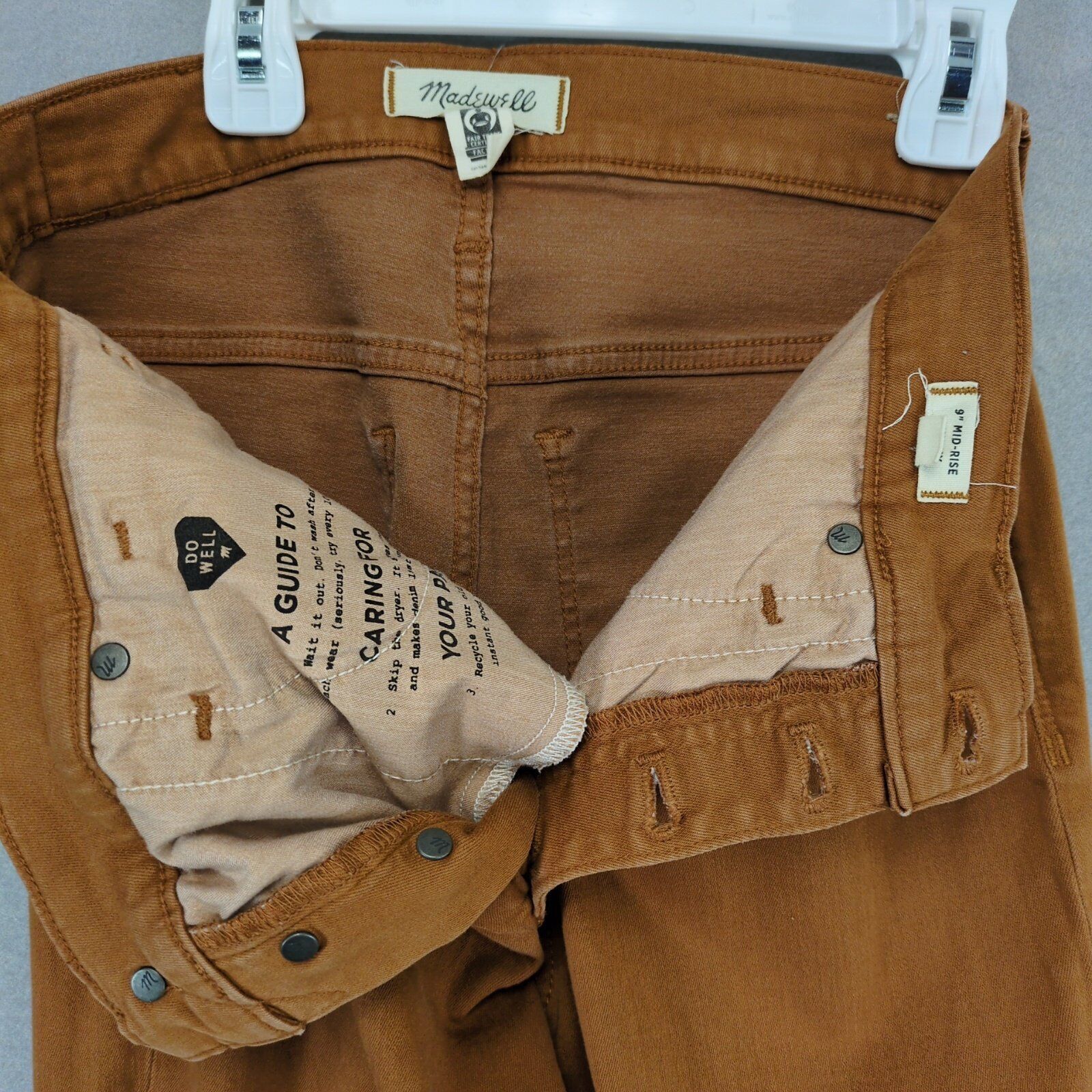 Madewell Madewell Mid-Rise Skinny Jeans Button Front 28 Burnt Sienna Size 28" / US 6 / IT 42 - 5 Thumbnail