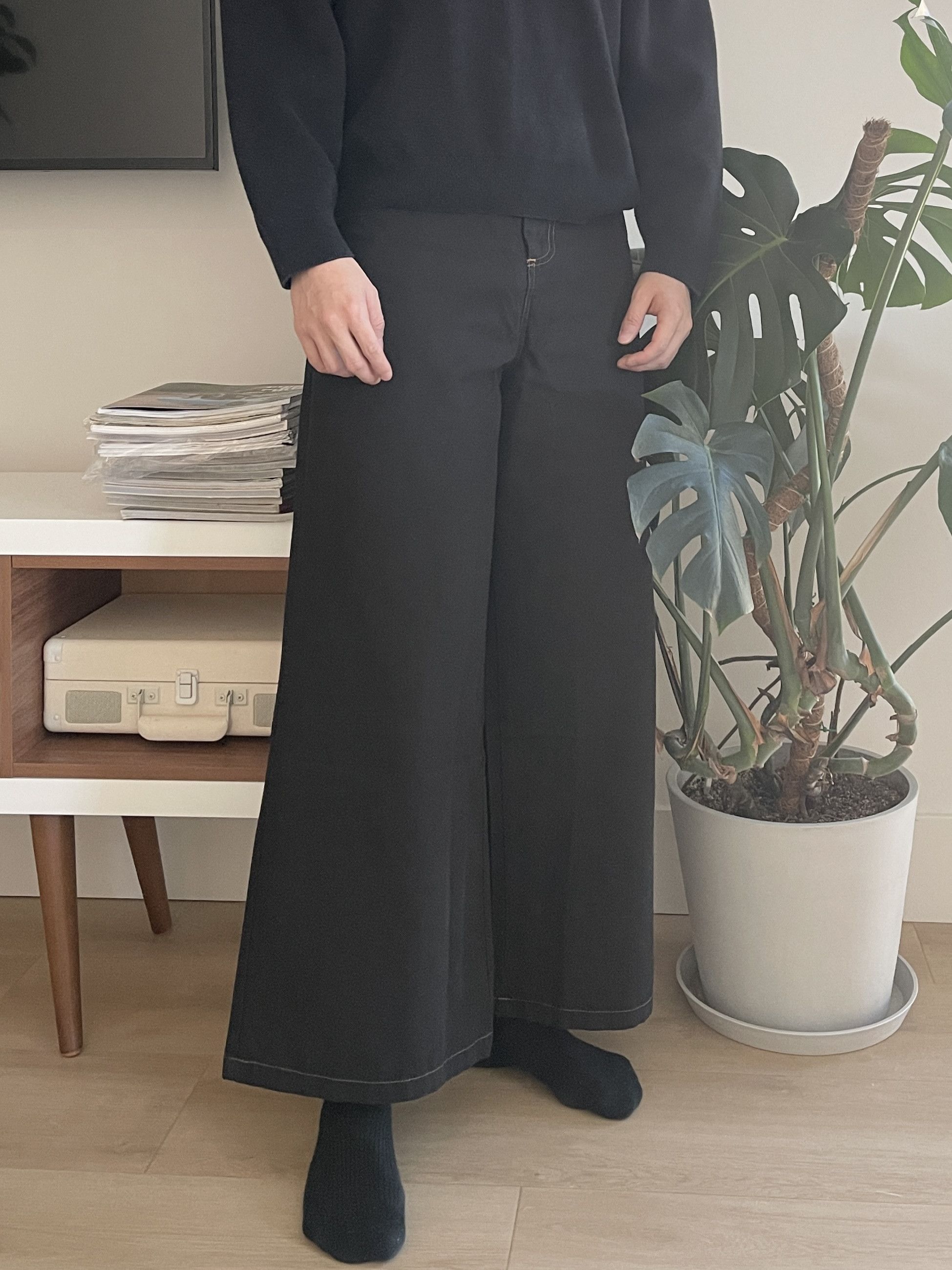 Japanese Brand × Vintage Steal! Vintage 2000s Japan Wide Leg Denim Pattern Pants Size US 30 / EU 46 - 1 Thumbnail