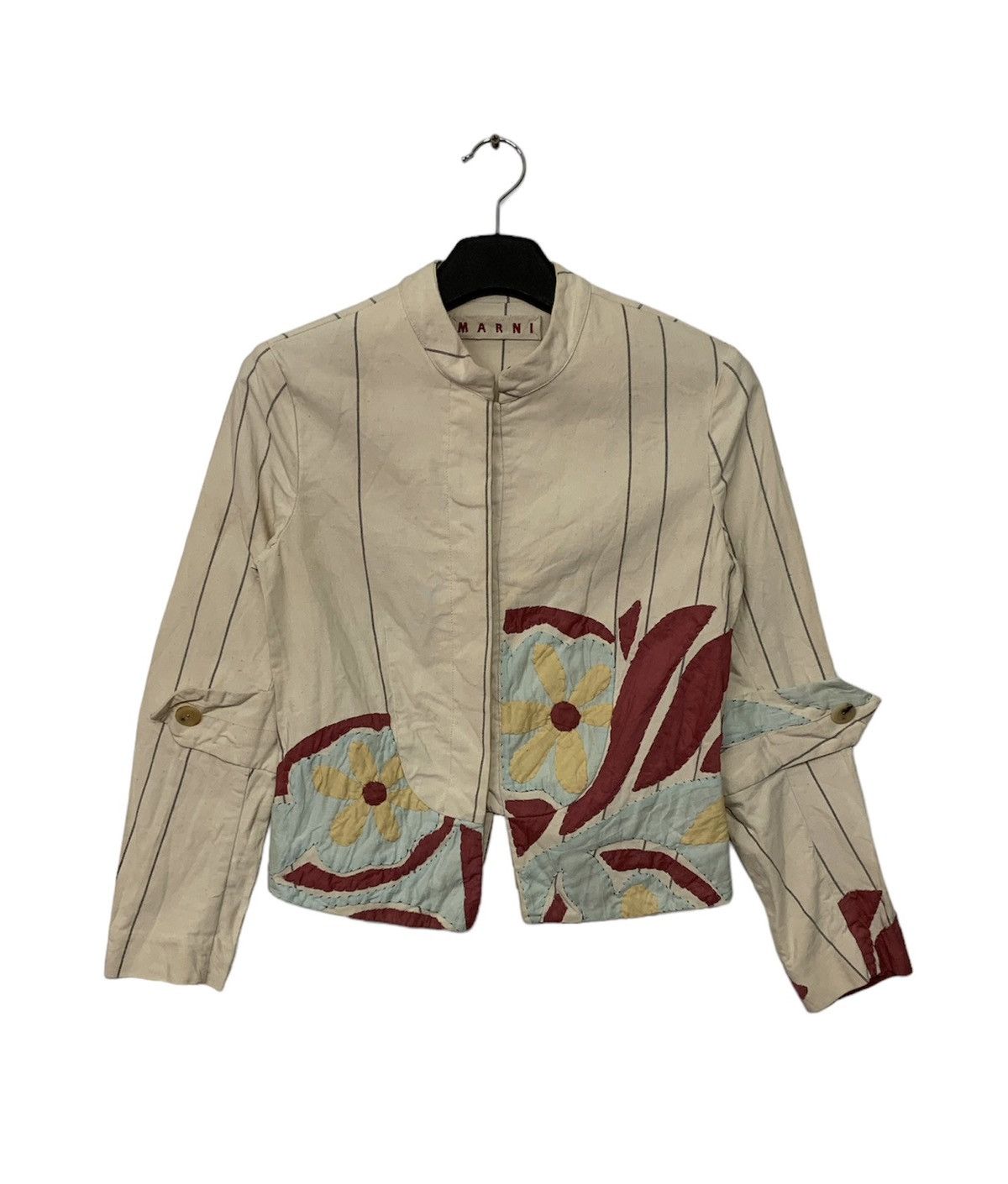 image of Italian Designers Marni Flower Jacket Button Down in Cream, Women's (Size Medium)