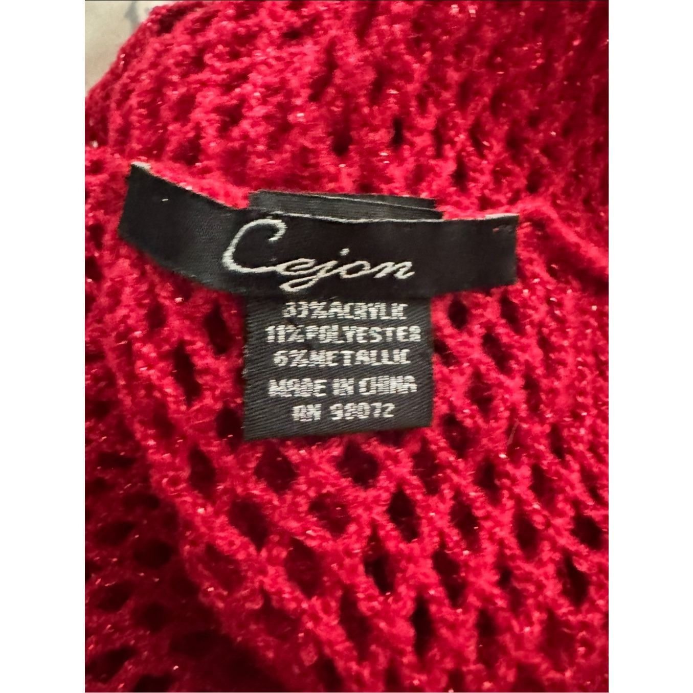 Other Cejon Red Metallic Knit Infinity Scarf Size ONE SIZE - 4 Thumbnail