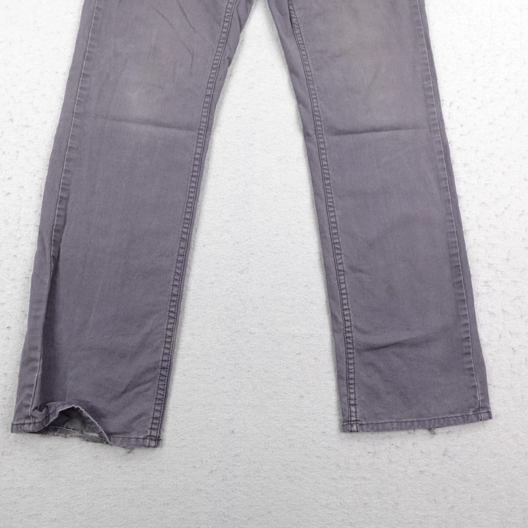 RVCA RVCA Pants Mens 33 Gray Chino Distressed Grunge Skater Leather Leo Romero Size US 33 - 3 Thumbnail