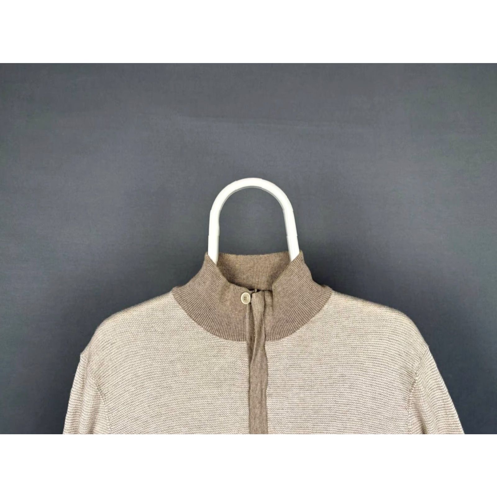 Hackett Hackett Mens Sweater Size M Brown Cotton Cashmere Long Sleeve Zipper Pullover Size US M / EU 48-50 / 2 - 6 Thumbnail