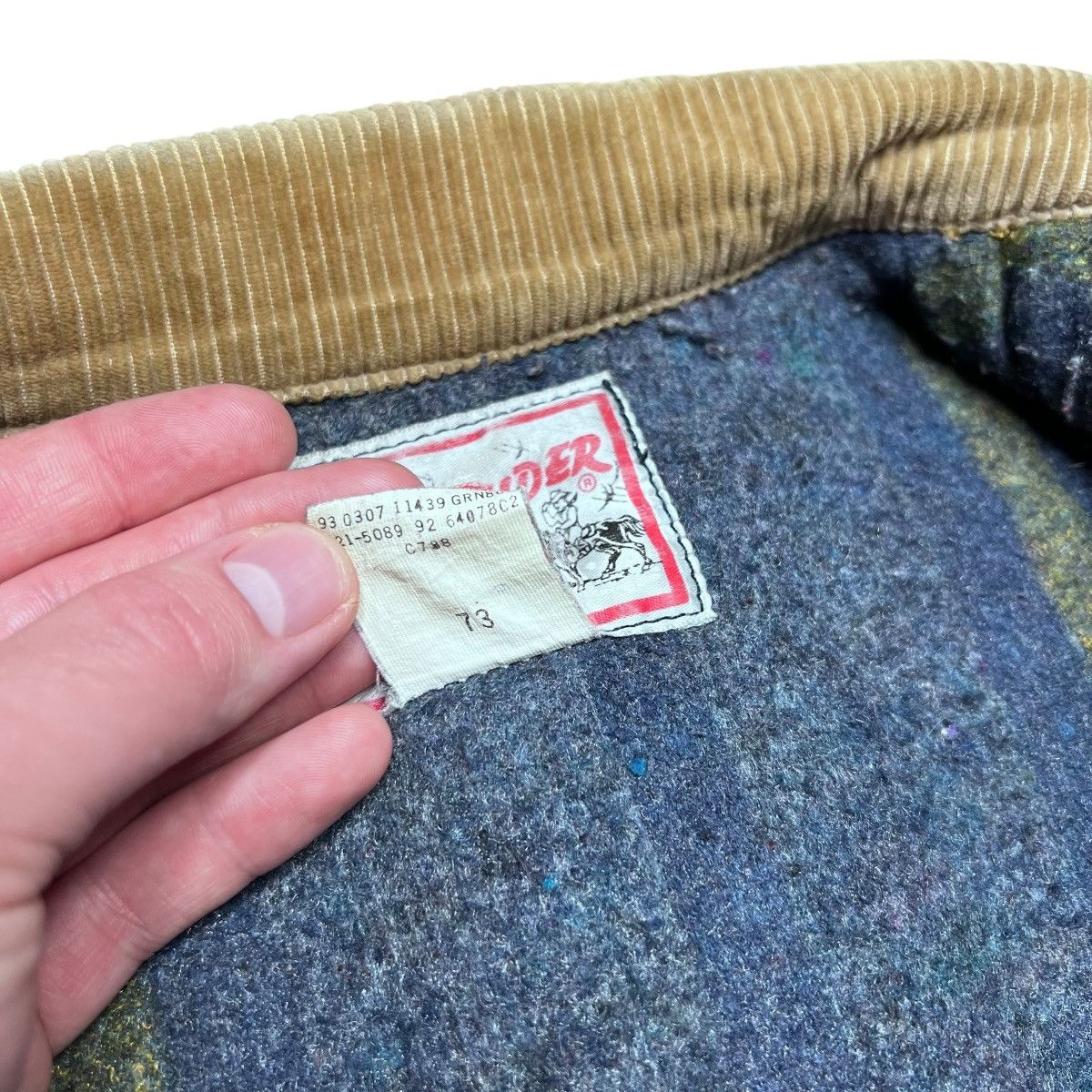 Lee 1980s Lee Storm Rider Blanket Lined Corduroy Collar Jacket Size US L / EU 52-54 / 3 - 4 Thumbnail