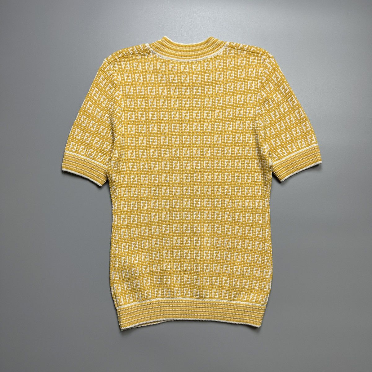 Fendi Fendi - FF Motif Knitted Yellow Blouse Size XS / US 0-2 / IT 36-38 - 2 Thumbnail