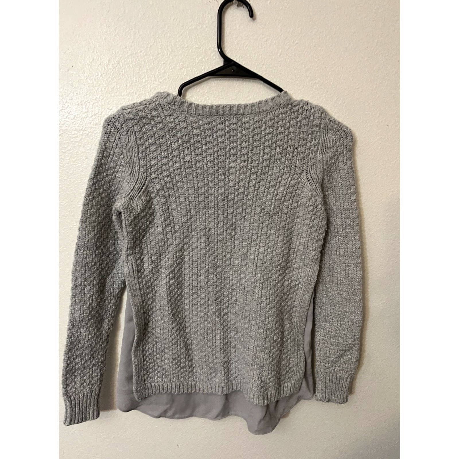 Loft VINTAGE LOFT Sweater Pullover Womens XSP Gray Long Sleeve Crew Neck Cute Mix Media Size XS / US 0-2 / IT 36-38 - 3 Thumbnail