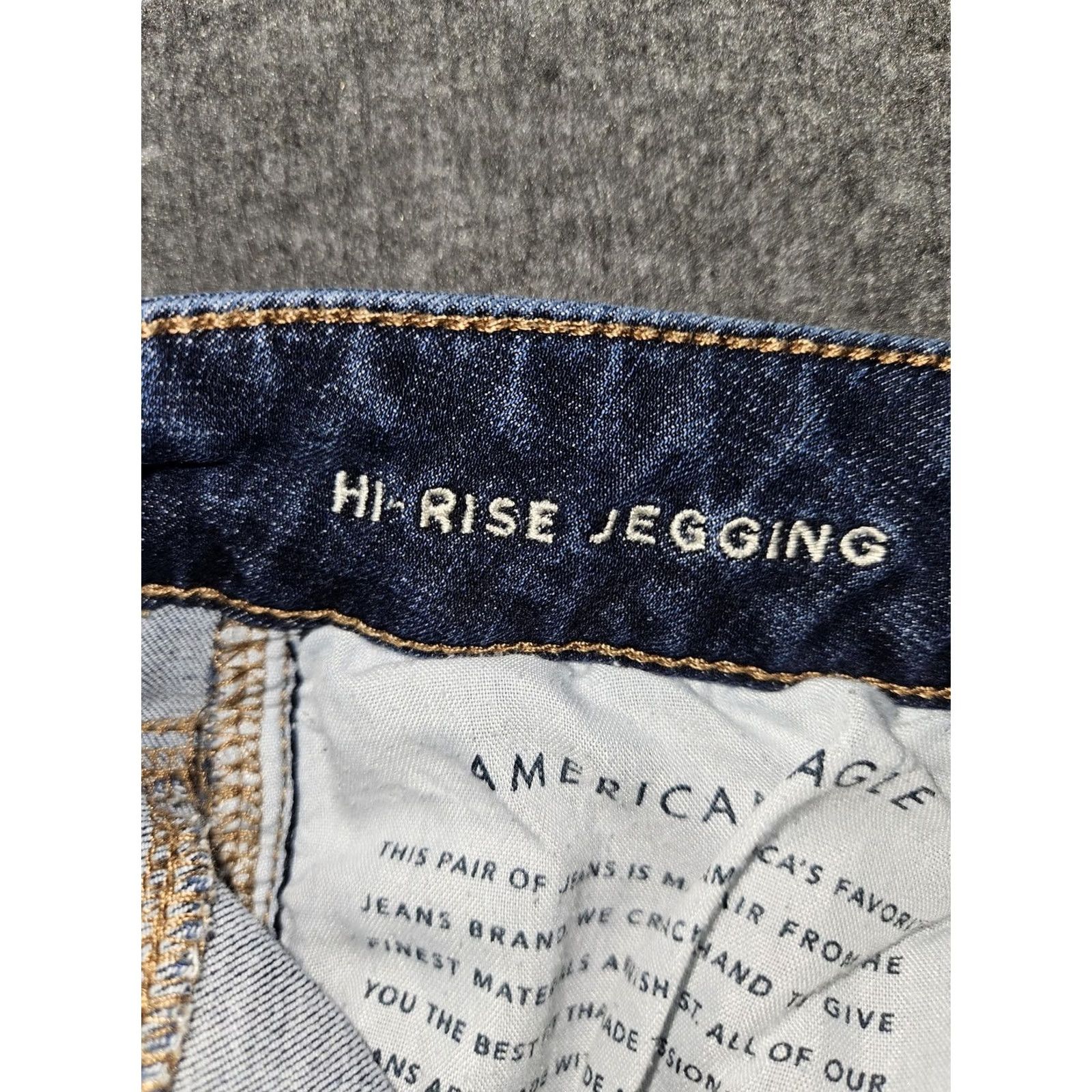 Vintage American Eagle Women Jeans 6 Distressed Hi-Rise Jegging Stretch Denim Pants Size 28" / US 6 / IT 42 - 3 Thumbnail