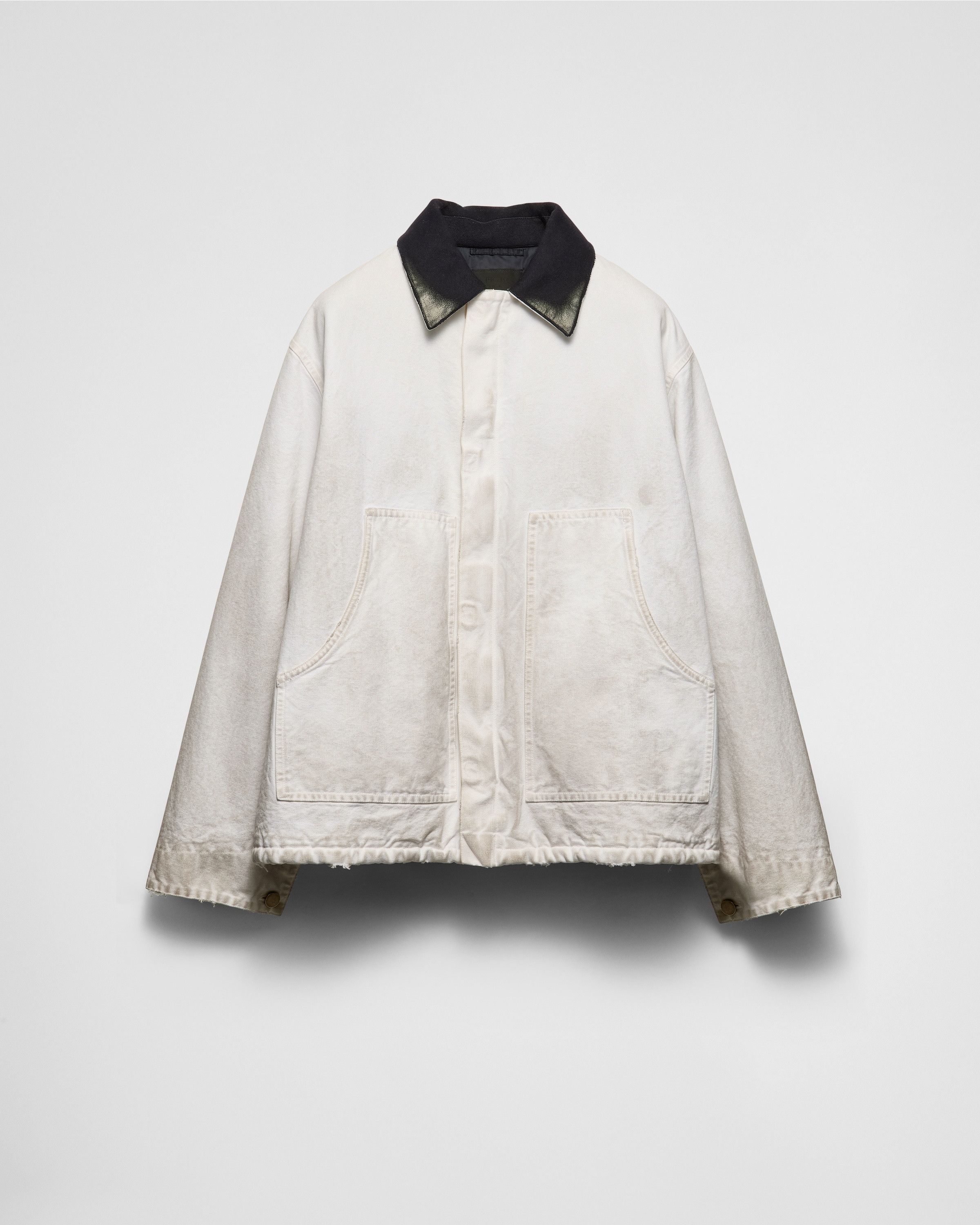Prada o1bcso1str1025 Canvas Old Cotton Jacket in White Size US S / EU 44-46 / 1 - 1 Thumbnail