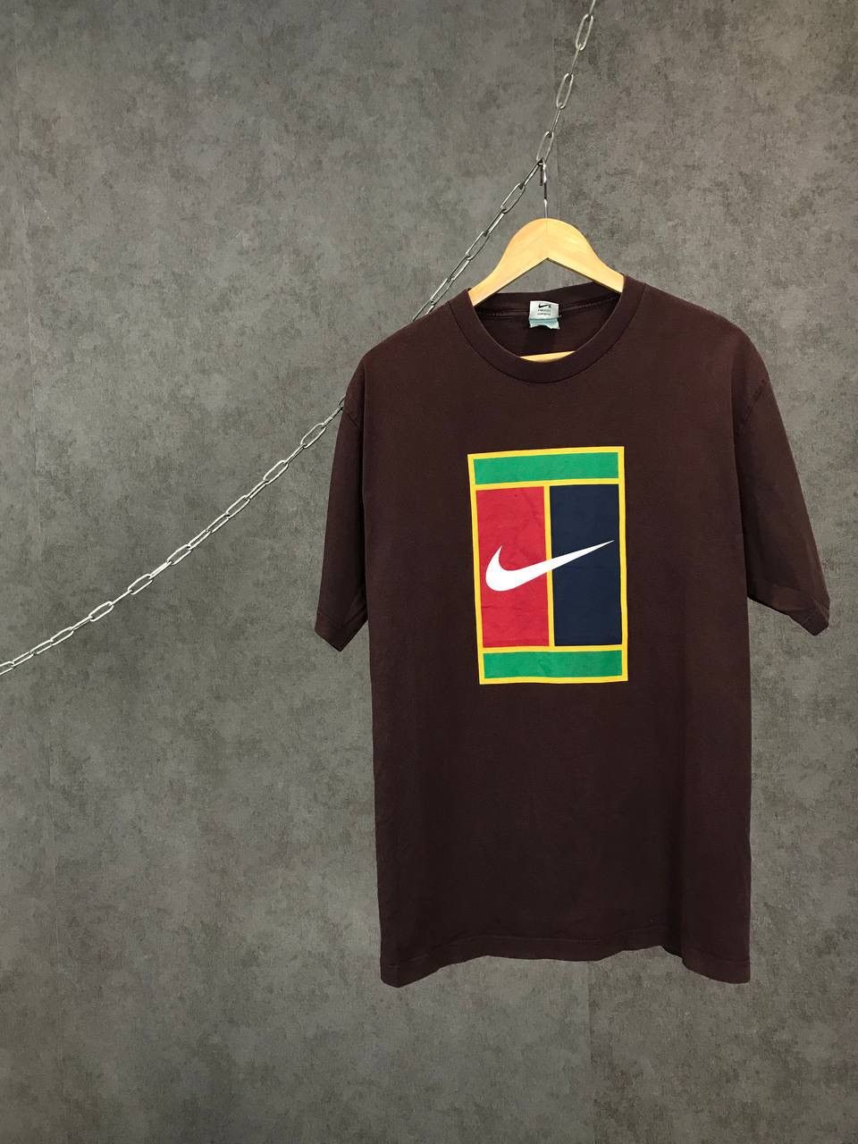 Nike × Vintage Nike Court vintage swoosh big logo tee Size US L / EU 52-54 / 3 - 1 Thumbnail