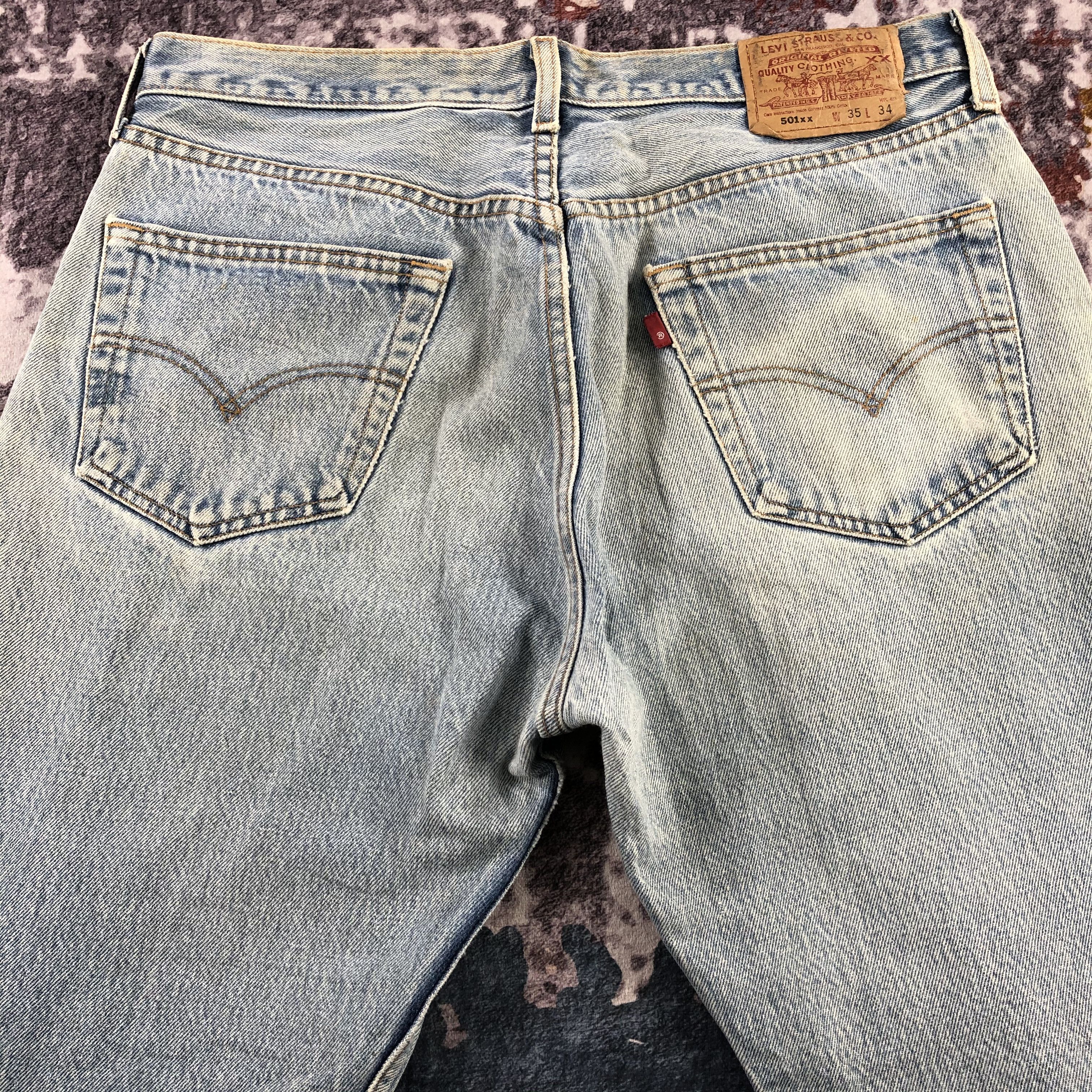 Levi's × Vintage Vintage 90s Light Wash Levis 501 Jeans-JM2761 Size US 33 - 4 Thumbnail