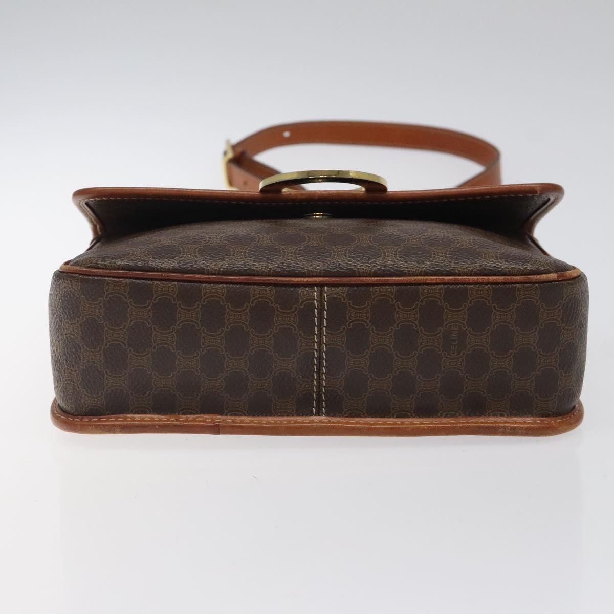 Celine CELINE Macadam Canvas Circle Shoulder Bag Pvc Leather Brown Size ONE SIZE - 9 Thumbnail