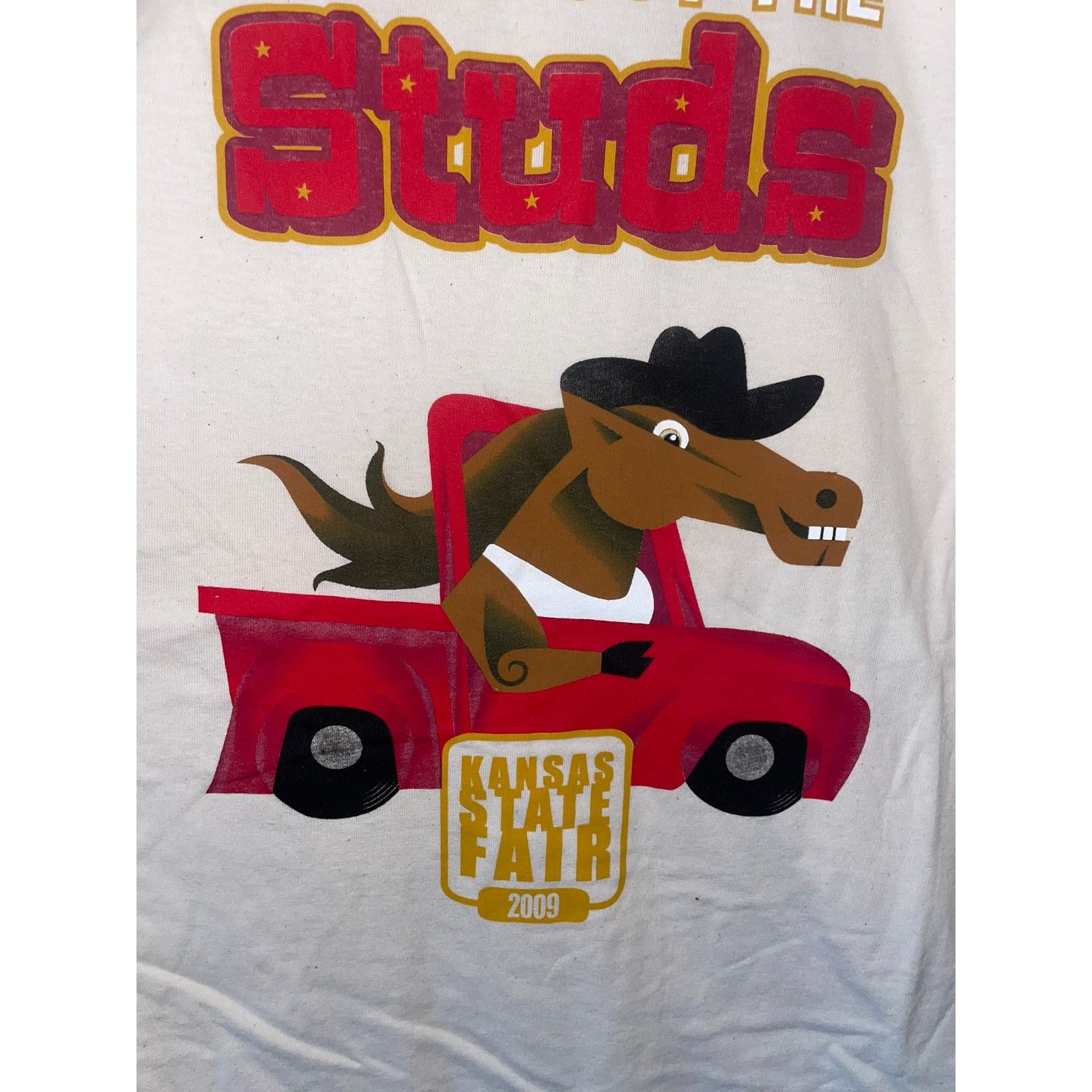 Gildan 2009 Kansas State Fair Check out The Studs Horse Shirt Large Size US L / EU 52-54 / 3 - 3 Thumbnail