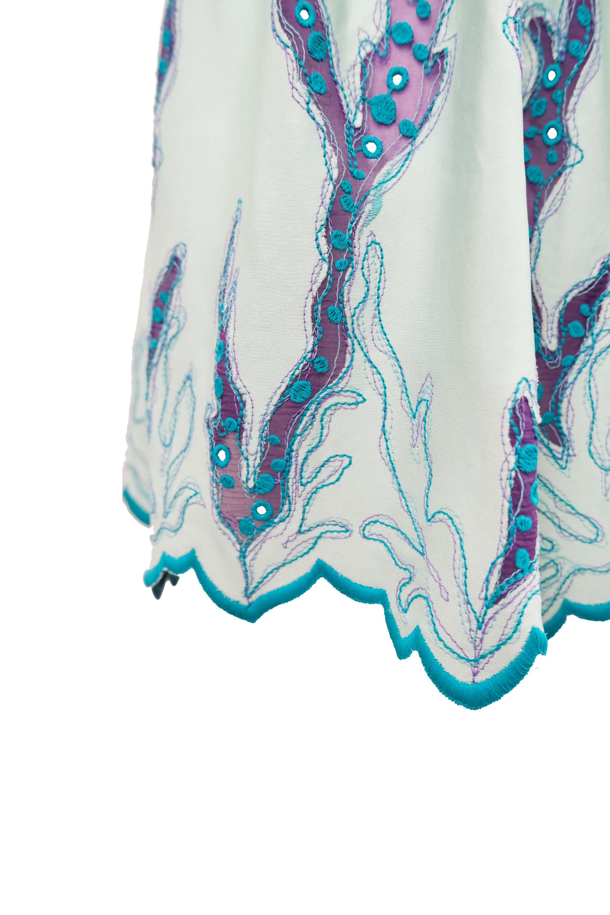 Louis Vuitton Louis Vuitton Resort 15 Seafoam Coral Embroidered Mini Dress Size S / US 4 / IT 40 - 2 Thumbnail
