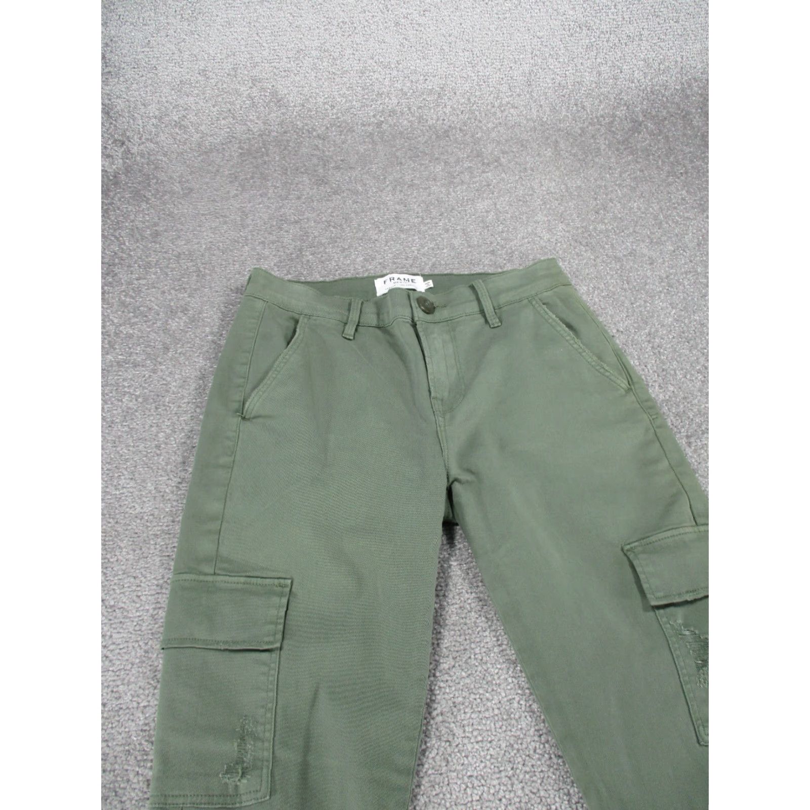 Frame FRAME Pants Women 26 Green Cargo Skinny Twill Cotton Blend Solid Womens Size 26" / US 2 / IT 38 - 3 Thumbnail