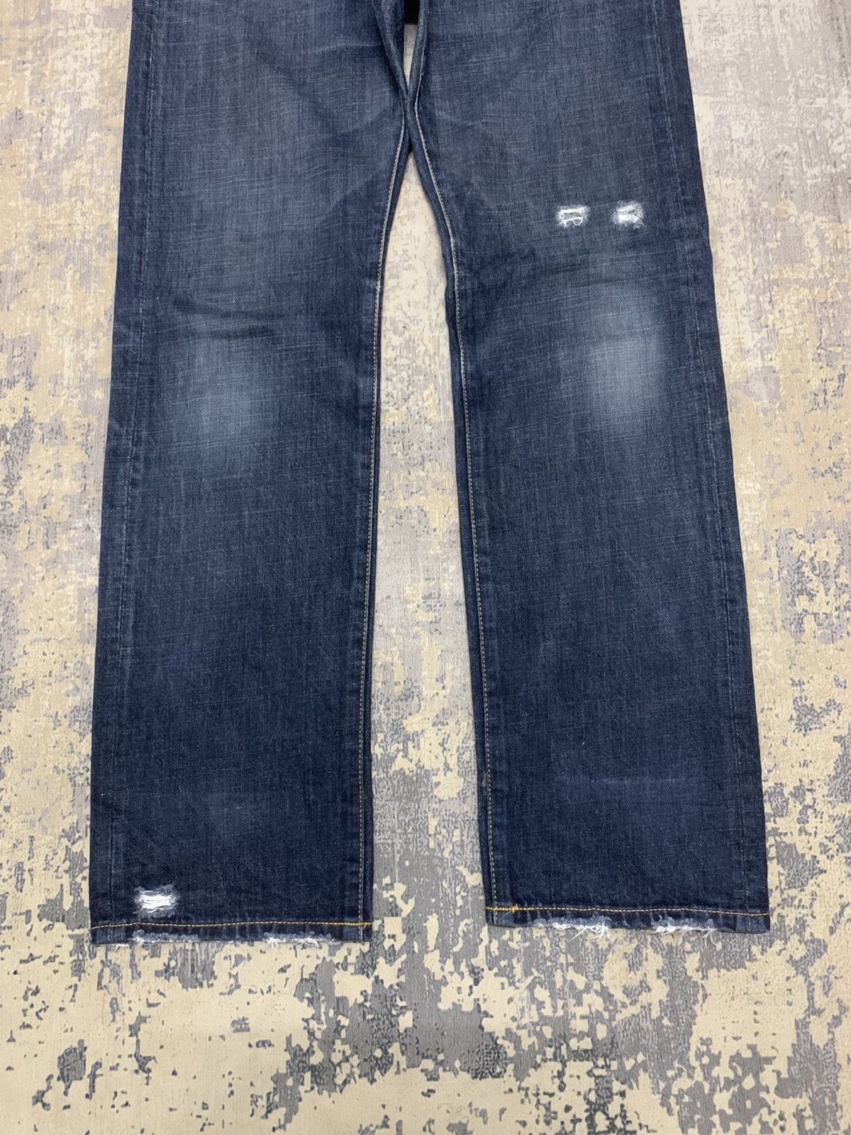 Japanese Brand AS KNOW AS Rare Dark Wash Distressed Japanese Denim Pant Size US 31 - 4 Thumbnail