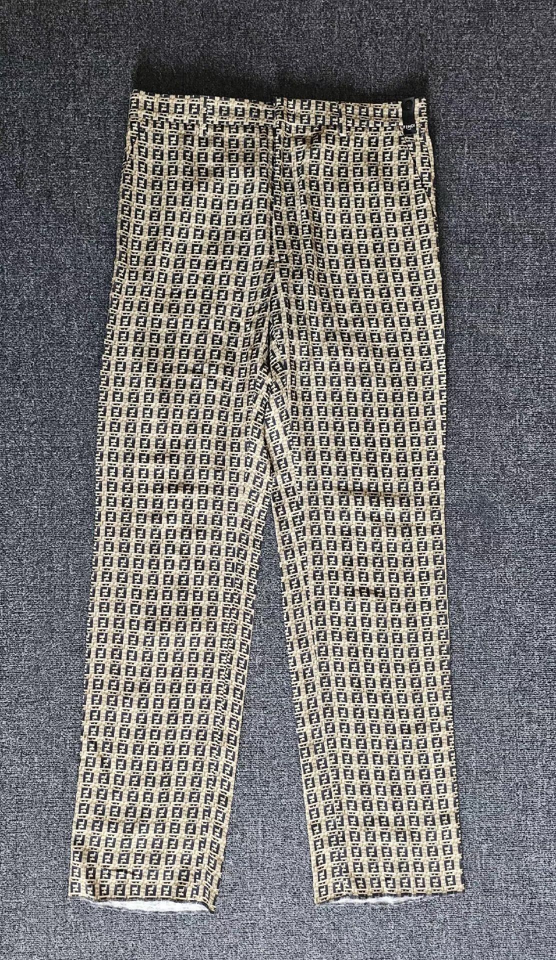 Fendi Yellow Patterned Casual Pants Size 34 Size US 34 / EU 50 - 1 Thumbnail