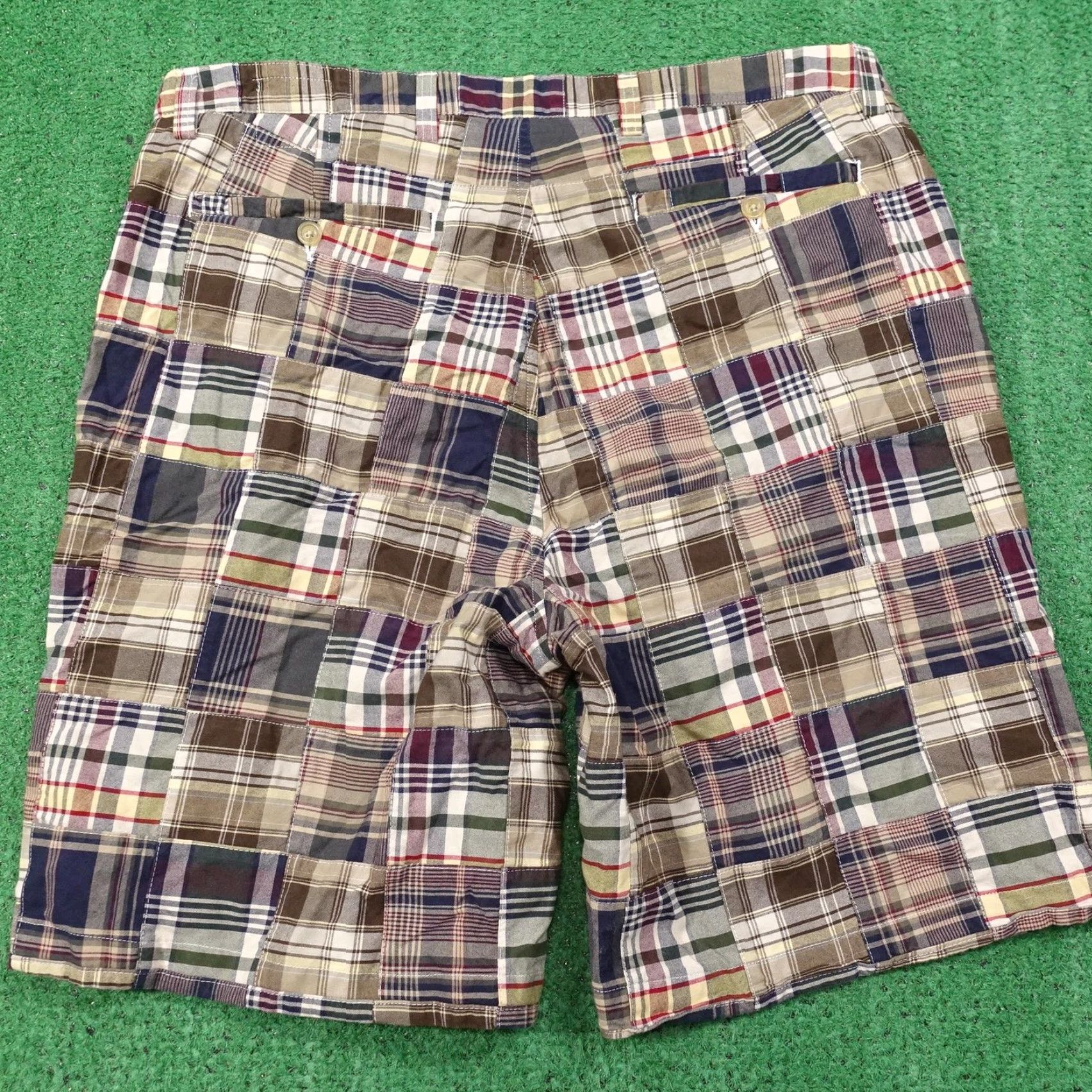 Nautica Nautica Bermuda Shorts Mens 36 Multicolor Plaid Patchwork Relaxed Canvas Pocket Zip Front Button Closure Flat Front Preppy Casual Summer Size US 36 / EU 52 - 3 Thumbnail