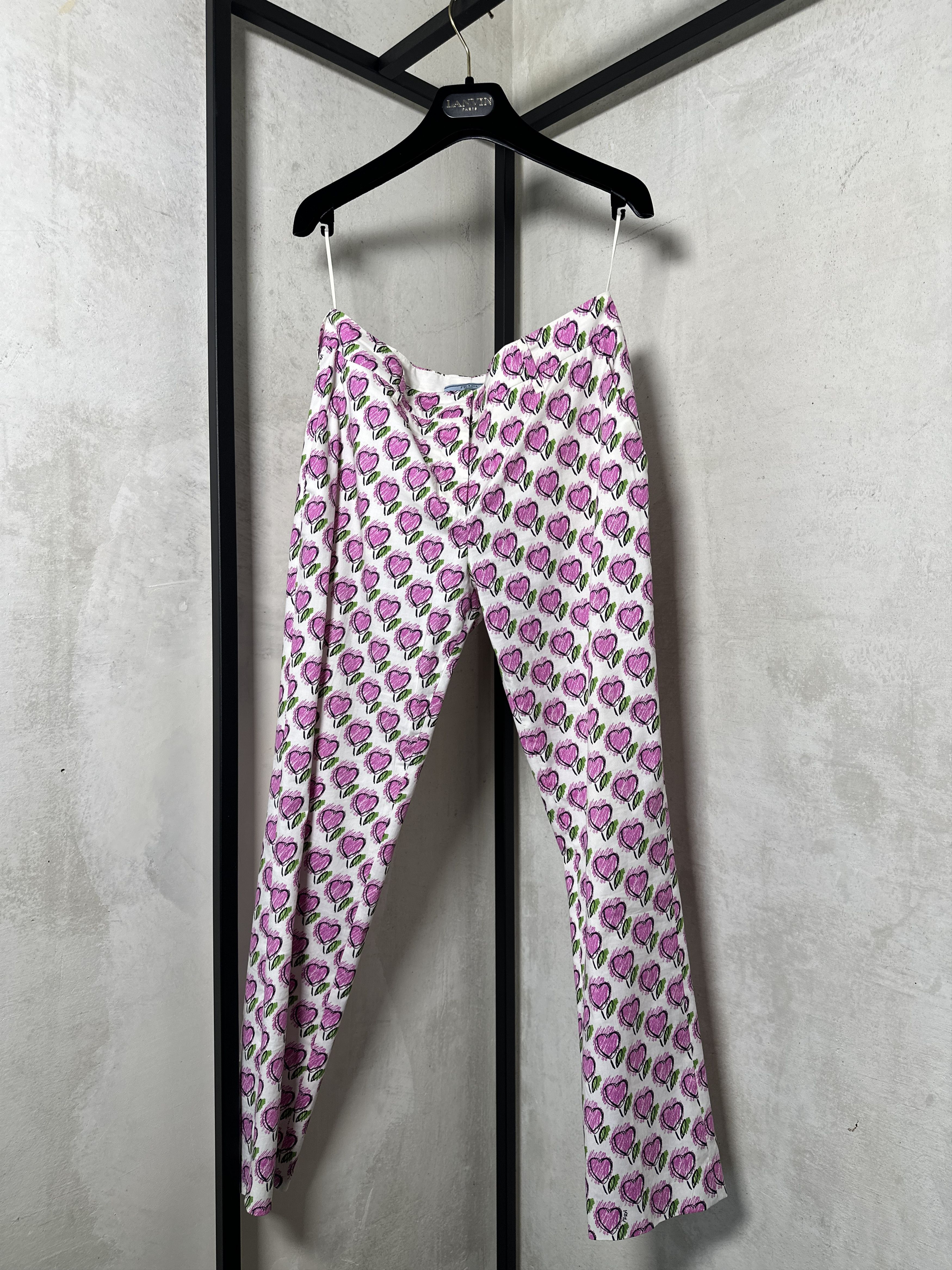 Prada Heart Print 3/4 Pants