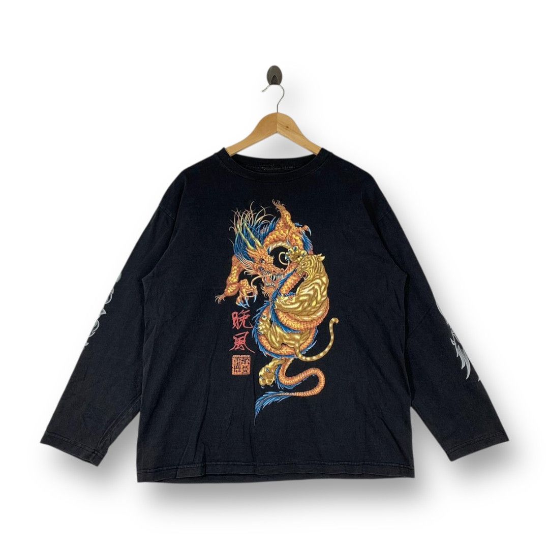 Other Vintage Y2K Dragon vs Tiger Streetwear Long Sleeve Shirt Size US L / EU 52-54 / 3 - 1 Thumbnail