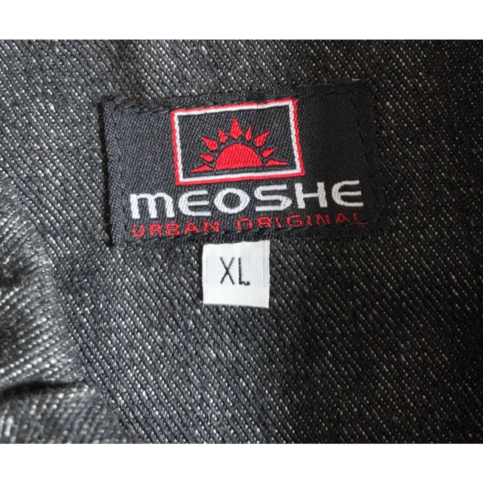 Denime Meoshe Hip Hop Style Denim Jacket Men's XL (Fits 2XL) Black Embroidered Y2K Rap Jacket Size US XL / EU 56 / 4 - 3 Thumbnail