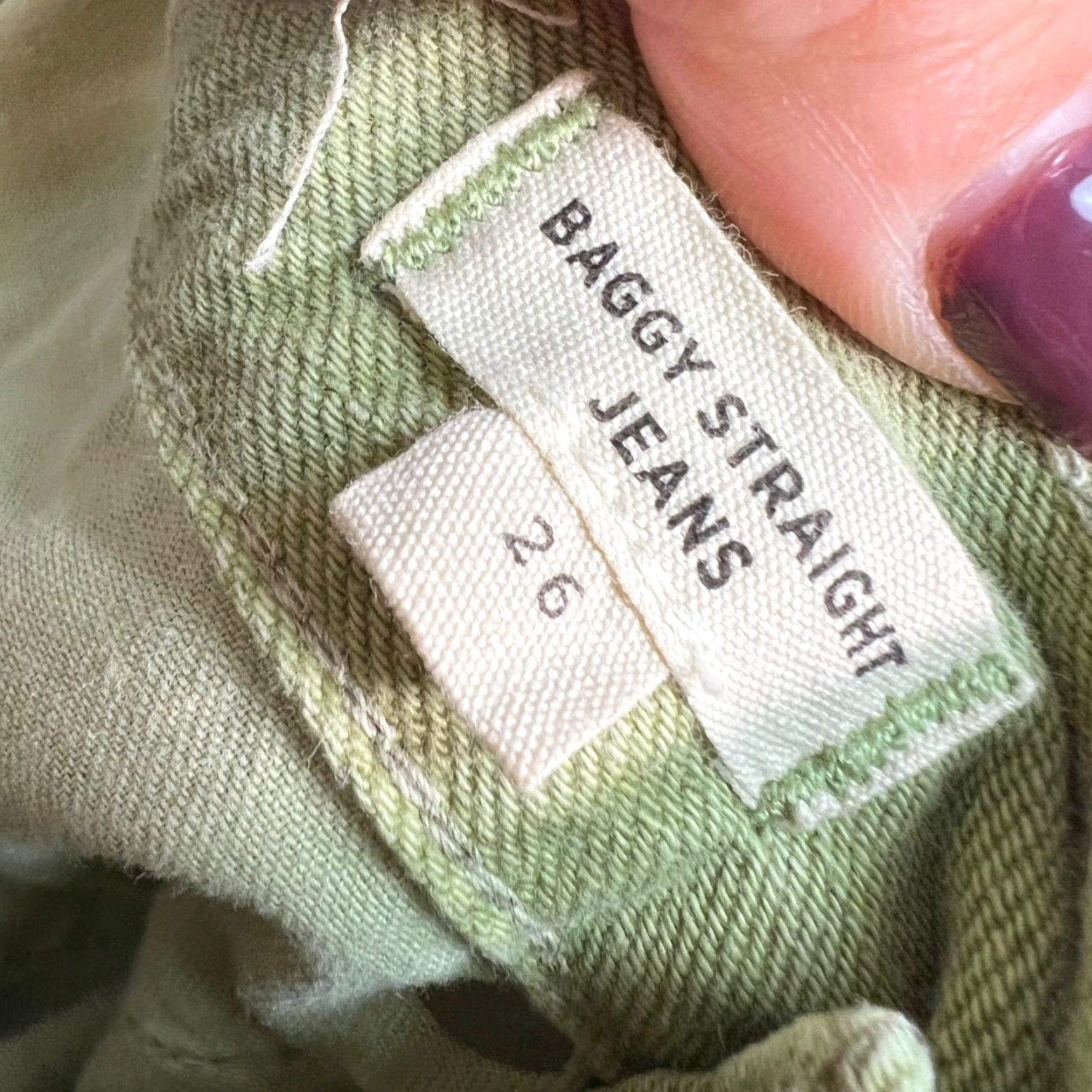Madewell Madewell Womens Size 26 Baggy Straight Leg Jeans Green 100% Cotton Pants Size 26" / US 2 / IT 38 - 4 Thumbnail