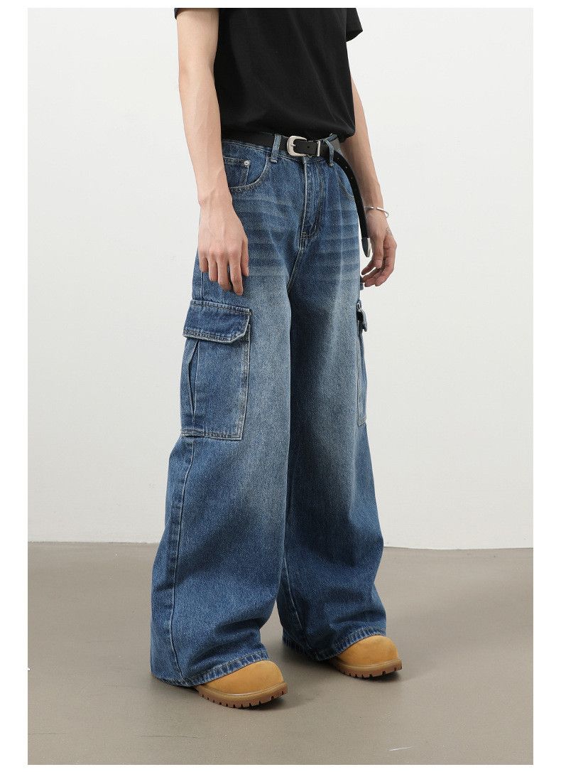 Japanese Brand American washed retro loose casual workwear jeans Size US 32 / EU 48 - 3 Thumbnail