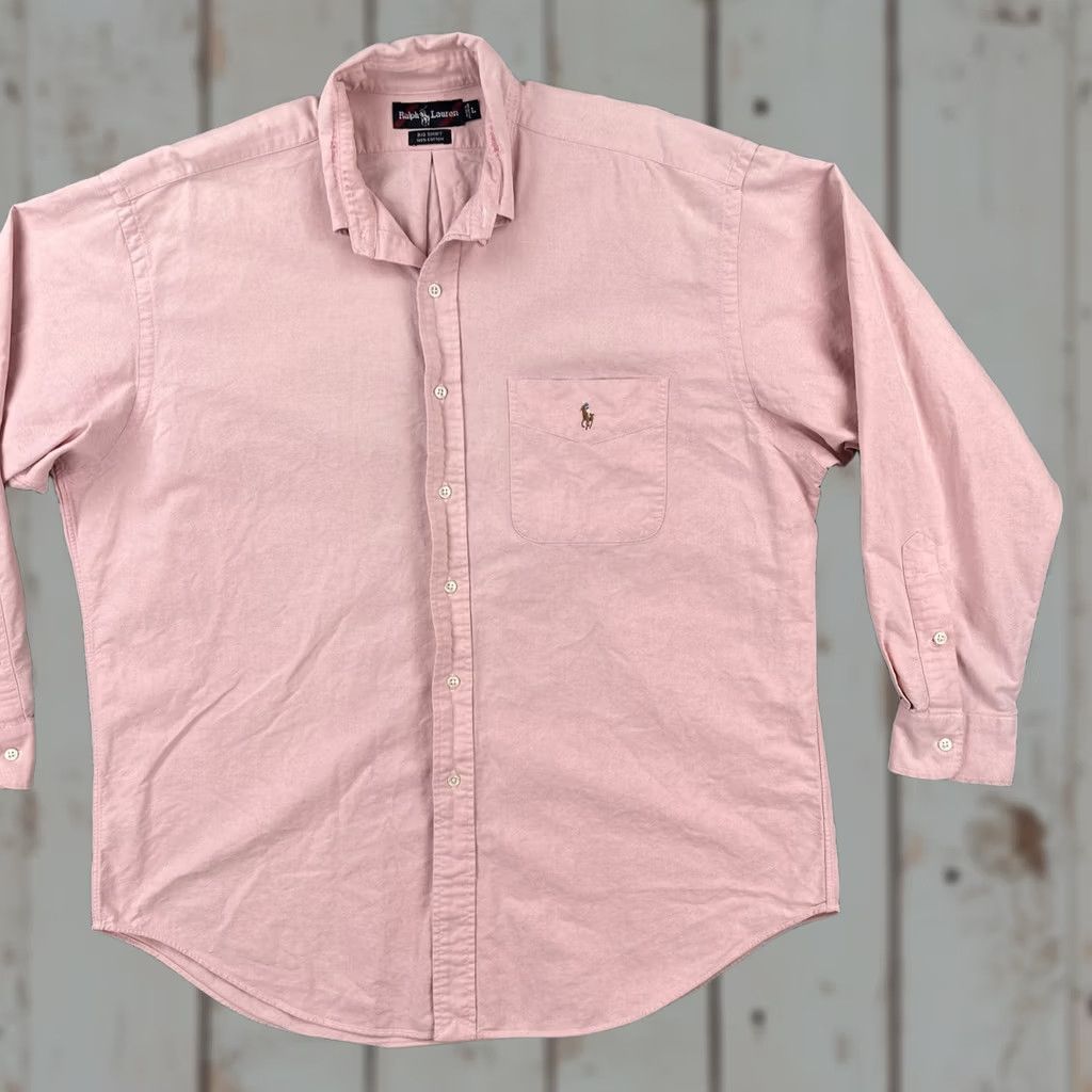 Polo Ralph Lauren Polo Ralph Lauren Shirt Button-Up Long Sleeve Pink L Men’s Casual Preppy Pocket Embroidered Knit Cotton Shirt Size US L / EU 52-54 / 3 - 1 Thumbnail