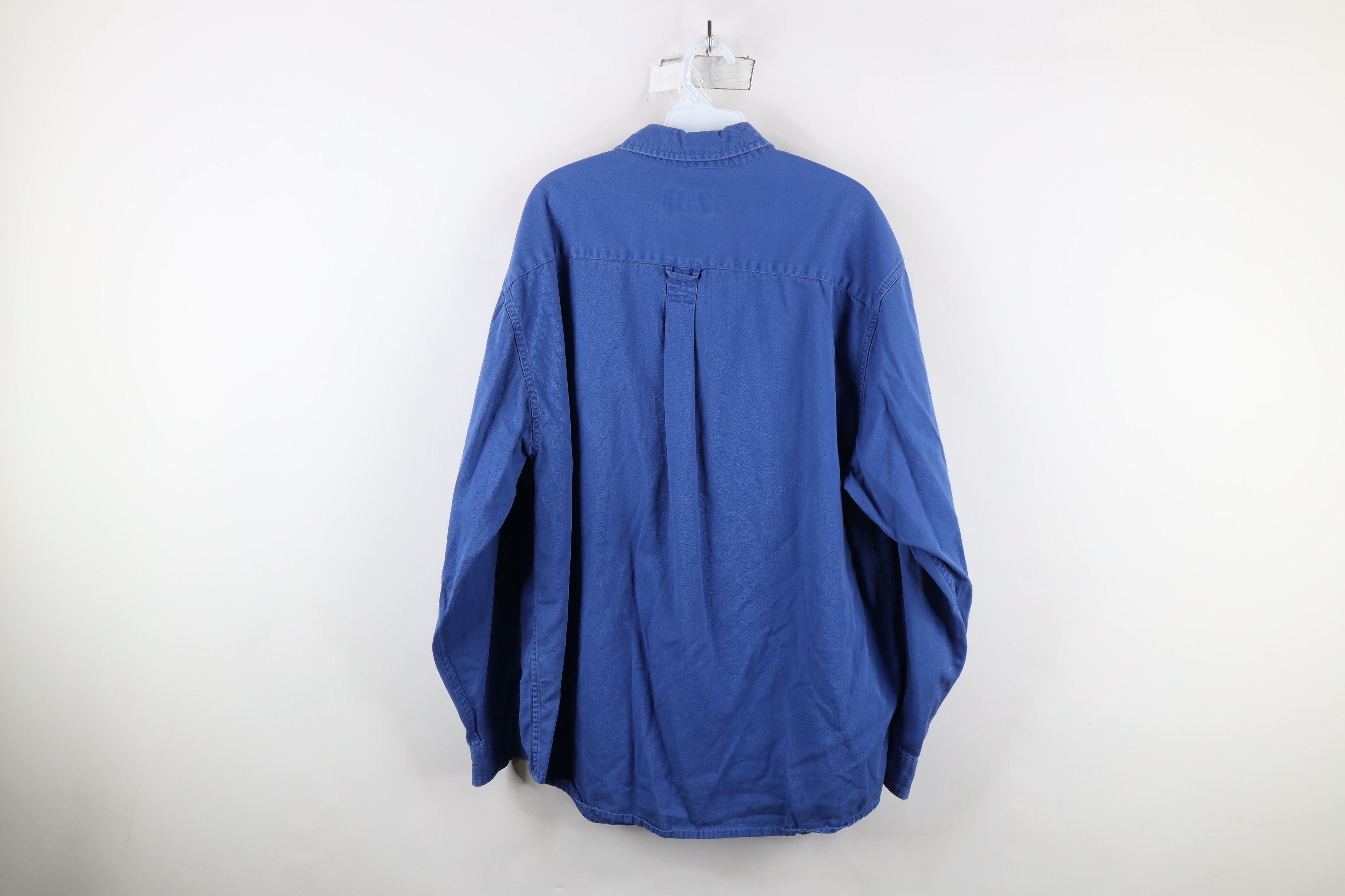 Eddie Bauer × Vintage Vintage 90s Eddie Bauer Cotton Oxford Button Down Shirt Blue Size US L / EU 52-54 / 3 - 10 Thumbnail