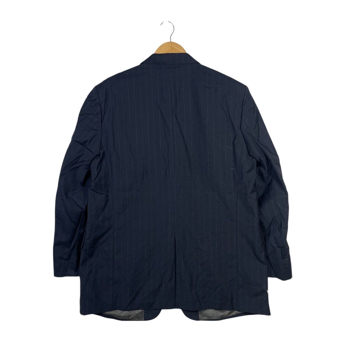 Vintage Vintage Farlani Pinstripe Wool Blazer Jacket Navy Size 40R - 4 Thumbnail