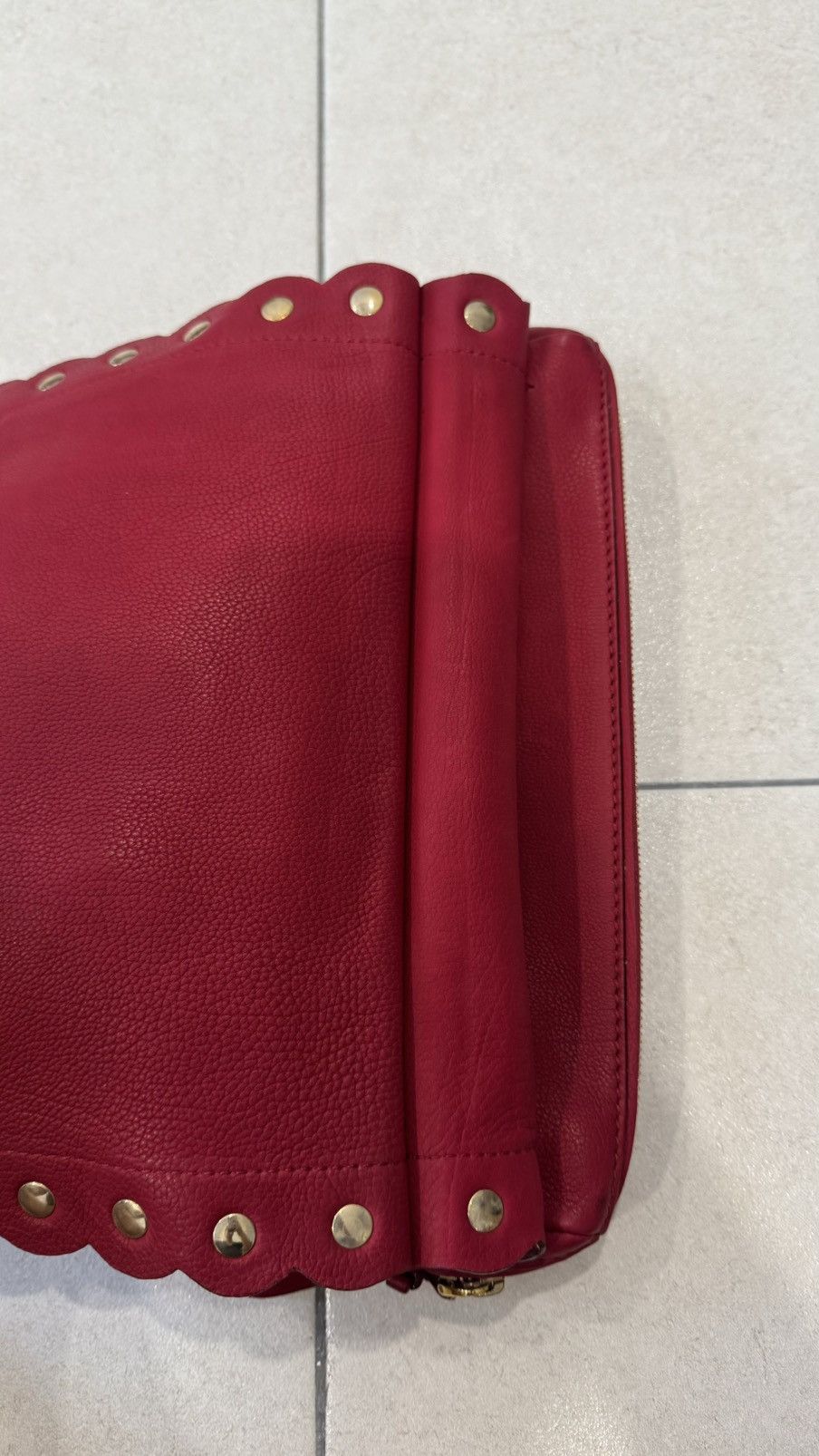 Moschino Moschino Red Studded Leather Flap Shoulder Bag Size ONE SIZE - 9 Thumbnail