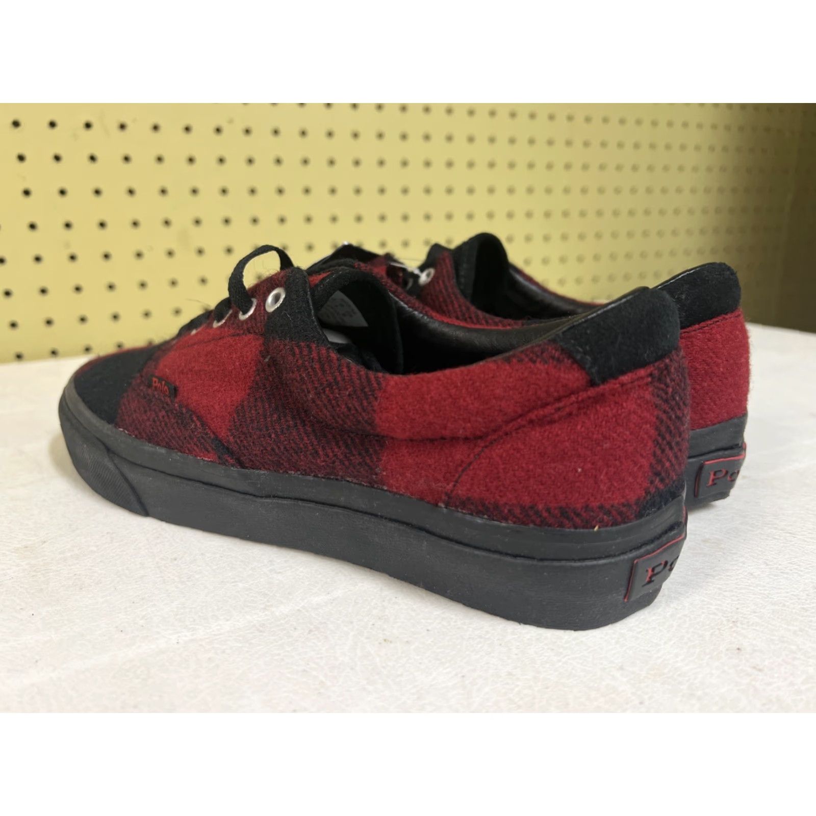Polo Ralph Lauren Polo Ralph Lauren Moon Buffalo Plaid Tweed Wool Sneakers Mens Size 9 Multicolor Knit Textile Lace Up Shoes Size US M / EU 48-50 / 2 - 4 Thumbnail