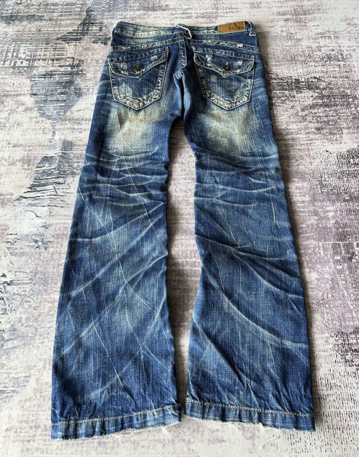 Japanese Brand Lolita Flared Mudwash Jeans Size 30" / US 8 / IT 44 - 1 Thumbnail