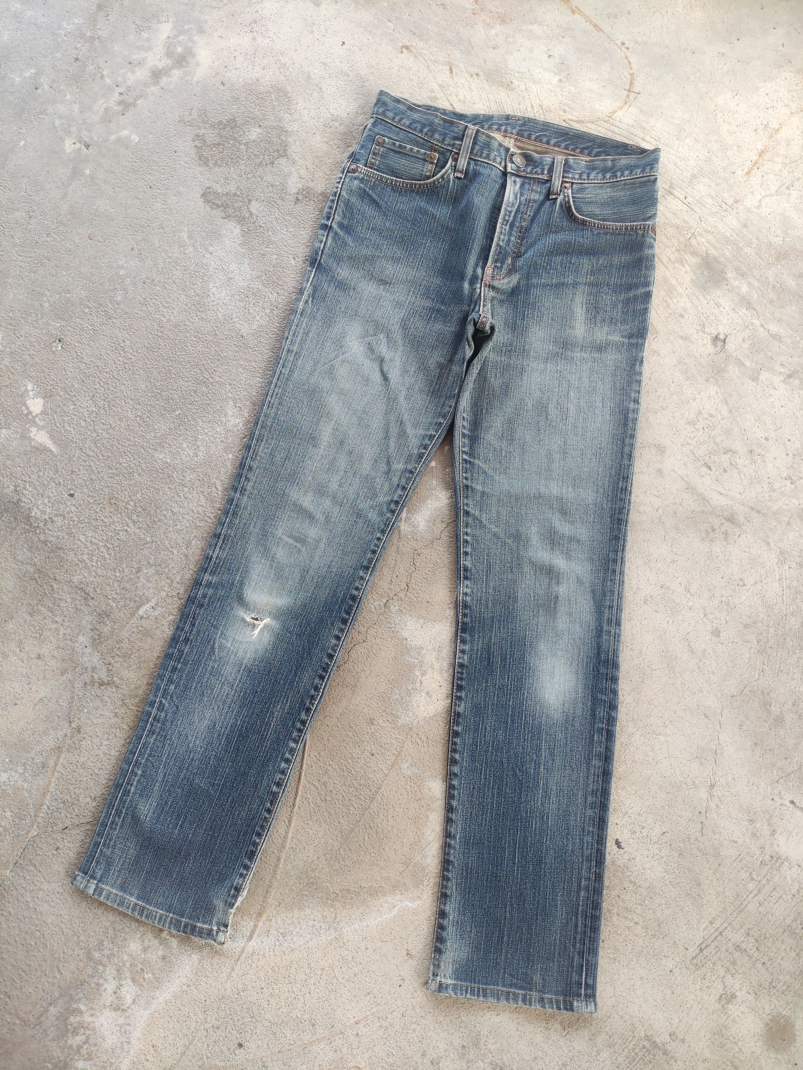 Edwin Vintage Edwin 503 Japan Distressed Faded Denim Pants Size US 32 / EU 48 - 2 Thumbnail