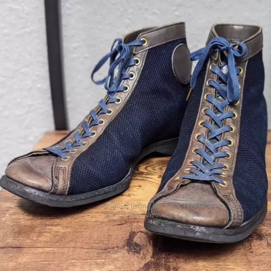 Clinch Boots CLINCH x NITEKLUB Indigo Sashiko Boxing Boots. Size US 9.5 / EU 42-43 - 1 Thumbnail