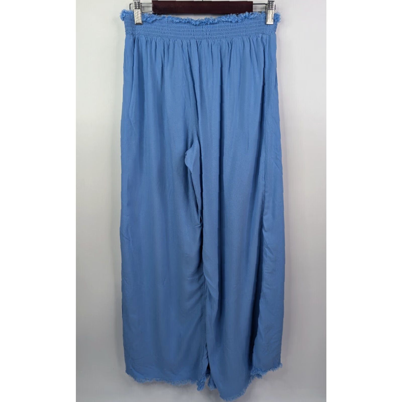 Vintage Sweet Magnolia Blue Pants Women's S Wide-Leg Flare Palazzo Harem Raw Hem Size 28" / US 6 / IT 42 - 3 Thumbnail