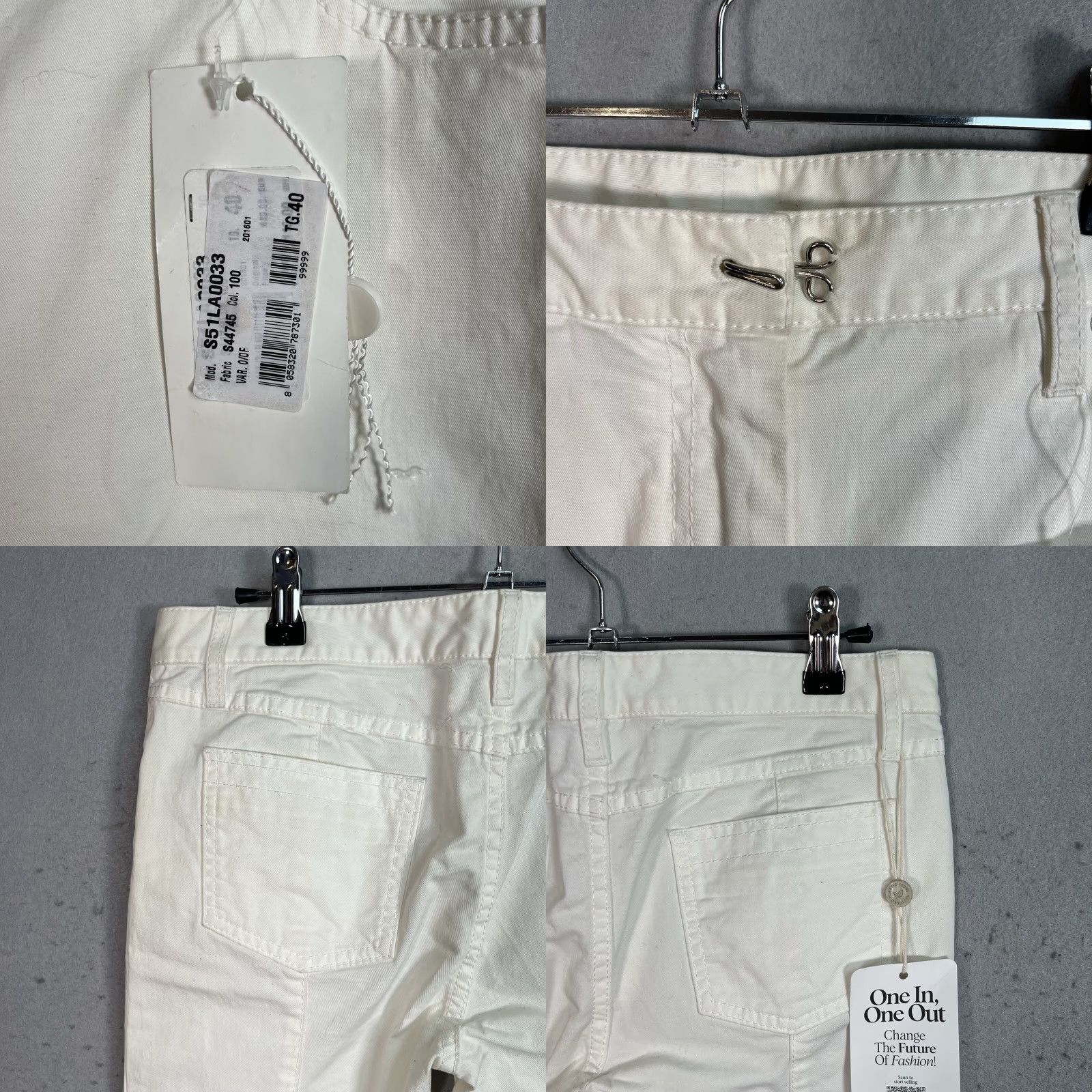 Maison Margiela NWT! Maison Margiela Pants Womens 30 x 29 (Measured) White Ankle Zip Skinny Size 30" / US 8 / IT 44 - 8 Thumbnail