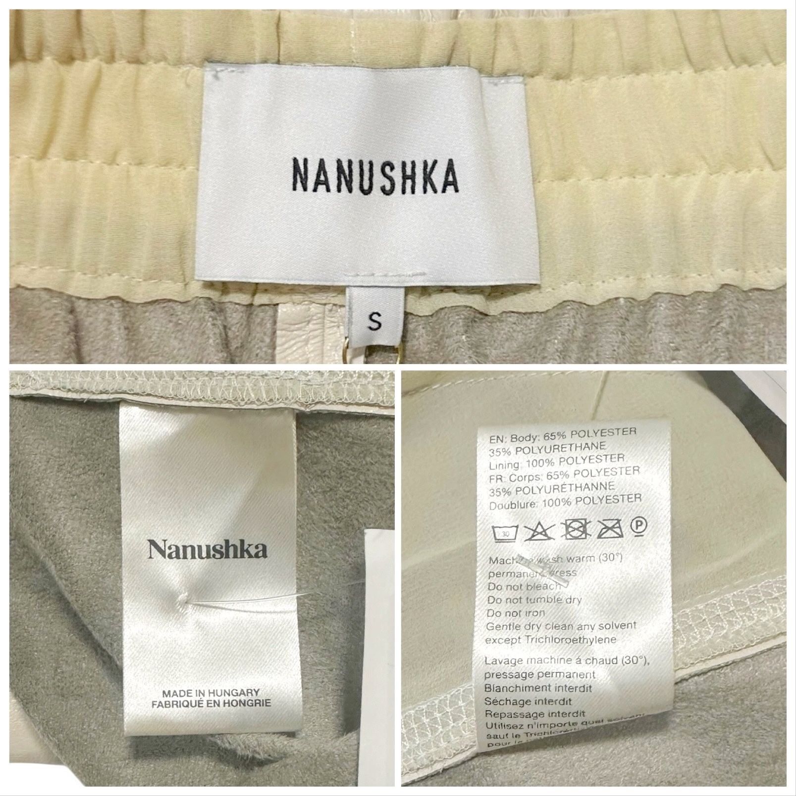 Nanushka Nanushka Yolie Vegan Leather Long Shorts – Off White Size S Size 24" / US 00 / IT 34 - 4 Thumbnail