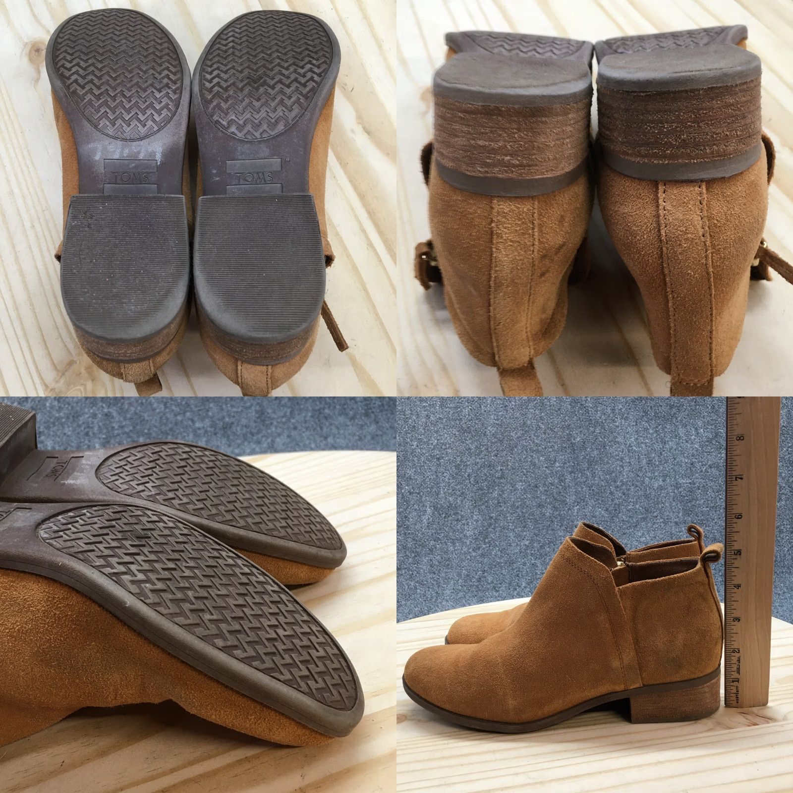 Toms Toms Boots Womens 8.5 Deia Ankle Booties Brown Suede Side Zip Heels 10014697 Size US 9 / IT 39 - 8 Thumbnail