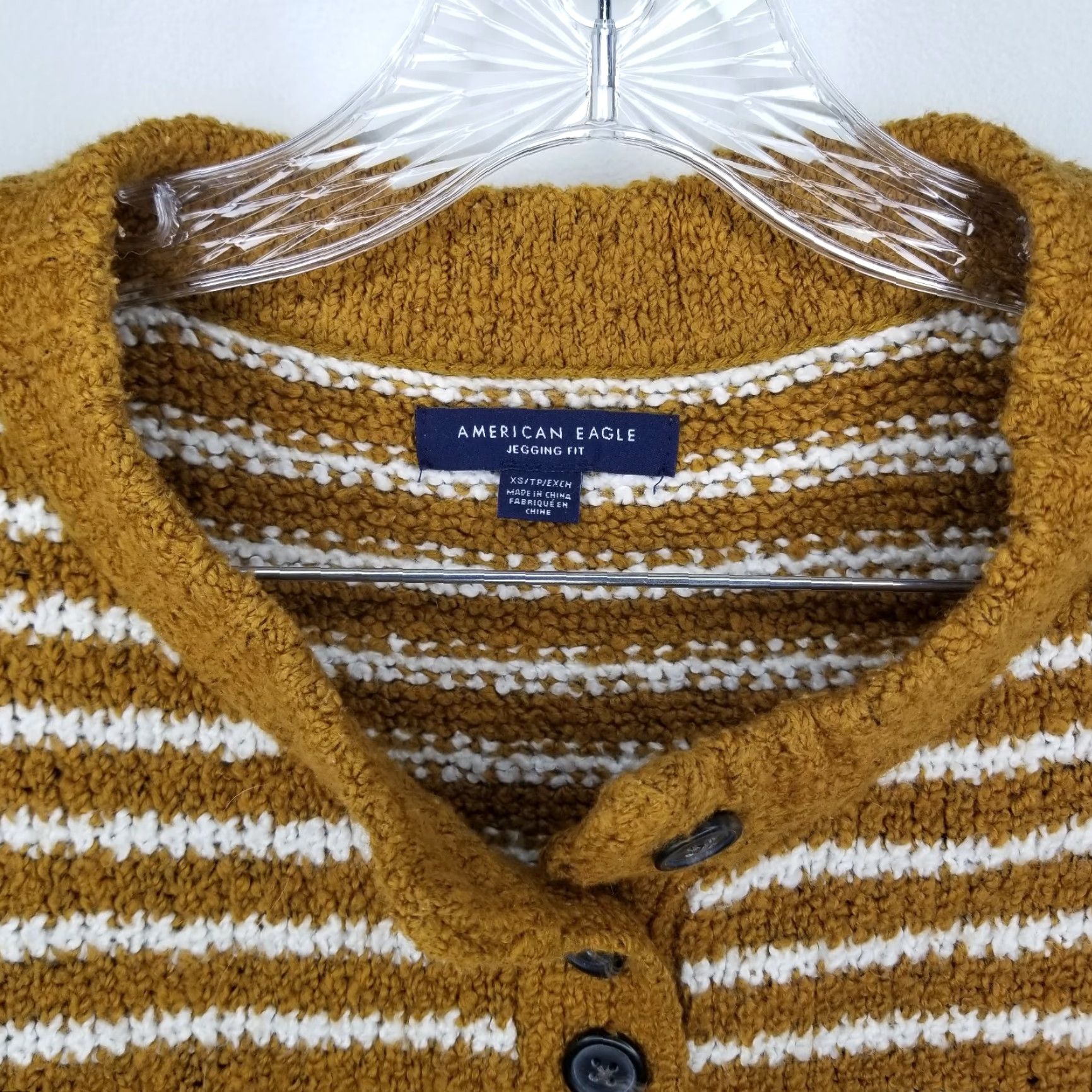 American Eagle Outfitters AMERICAN EAGLE Striped Long Sleeve Pullover Sweater Womens XS Brown Size XS / US 0-2 / IT 36-38 - 3 Thumbnail