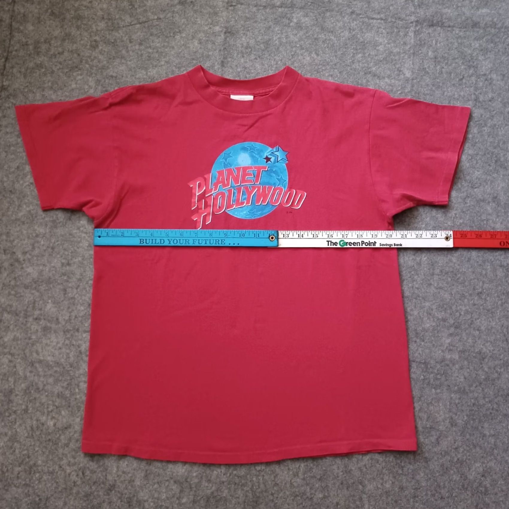 Planet Hollywood VINTAGE Planet Hollywood Womens T-Shirt L Red 90s Disney USA Shirt Short Sleeve Crew Neck Cotton Logo Graphic 1990s Men/Women? Size L / US 10 / IT 46 - 4 Thumbnail