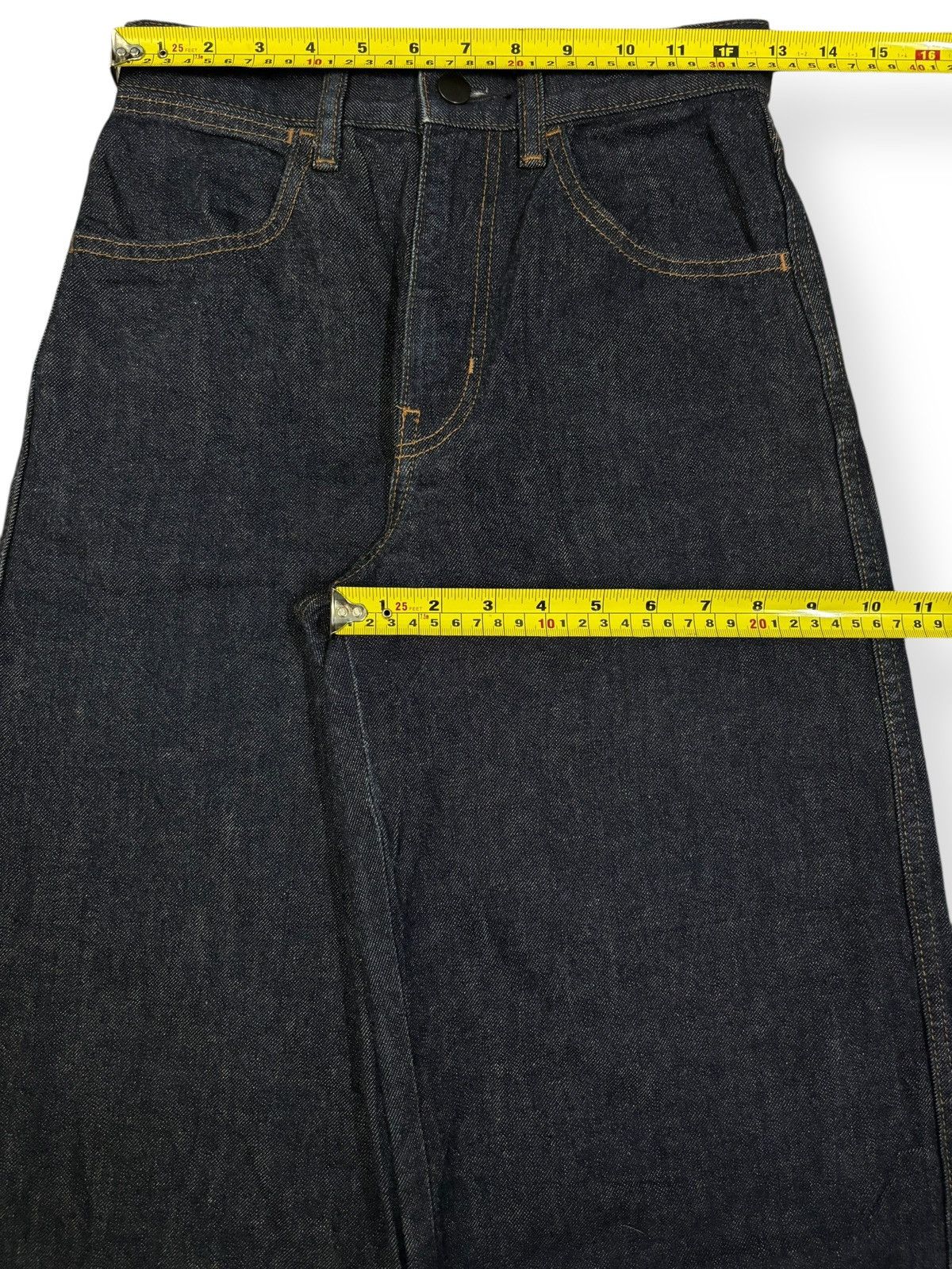 Lemaire × Uniqlo Vintage Uniqlo x Lemaire Dark Blue Wide Leg Baggy Jeans Size 25" / US 0 / IT 36 - 10 Thumbnail