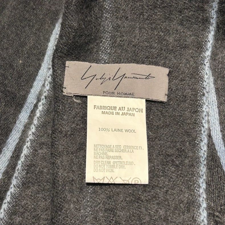 Yohji Yamamoto Yohji Yamamoto 06aw blue striped fringed wool scarf 2501-Ne Size ONE SIZE - 5 Thumbnail