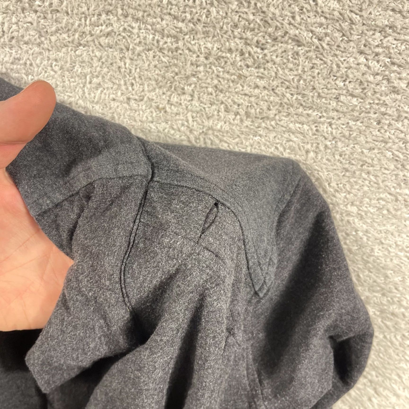 Lululemon VINTAGE Lululemon Coast Wrap Jacket Women’s 8 Gray Relaxed Thumb Holes Open Front Activewear Size ONE SIZE - 7 Thumbnail