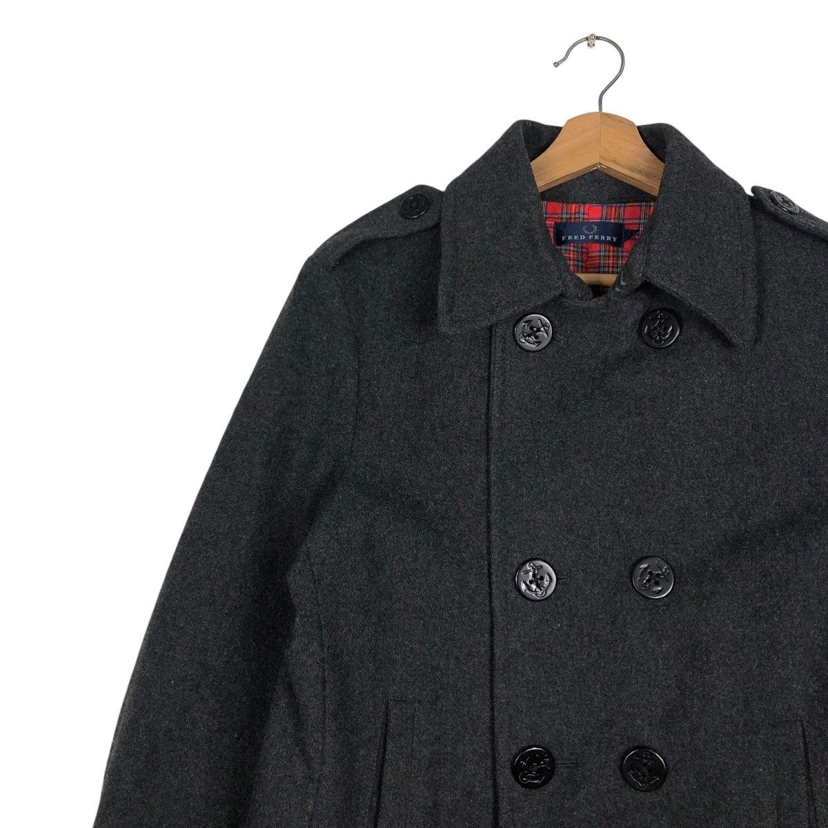 Fred Perry 📌Vintage Wool Biker Jacket Fred Perry Blanket Tartan Lining Size US L / EU 52-54 / 3 - 7 Thumbnail