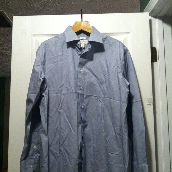 Joseph Abboud JOSEPH ABBOUD MEN'S BLUE 100%COTTON DRESS SHIRT 17/34-35 Size US XL / EU 56 / 4 - 4 Thumbnail