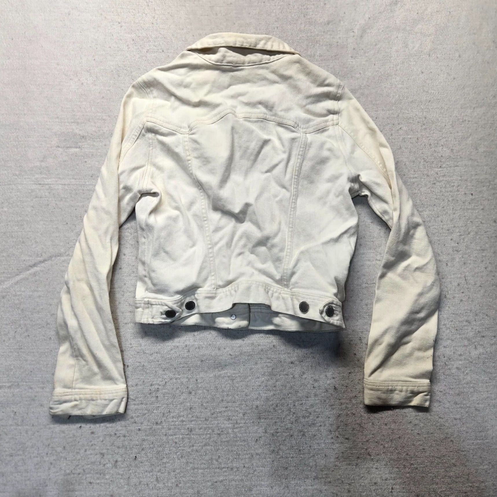 H&M Vintage H&M White Denim Jean Jacket Adult Women Size 10 Button Up Basic Jacket Size 32" / US 10 / IT 46 - 7 Thumbnail