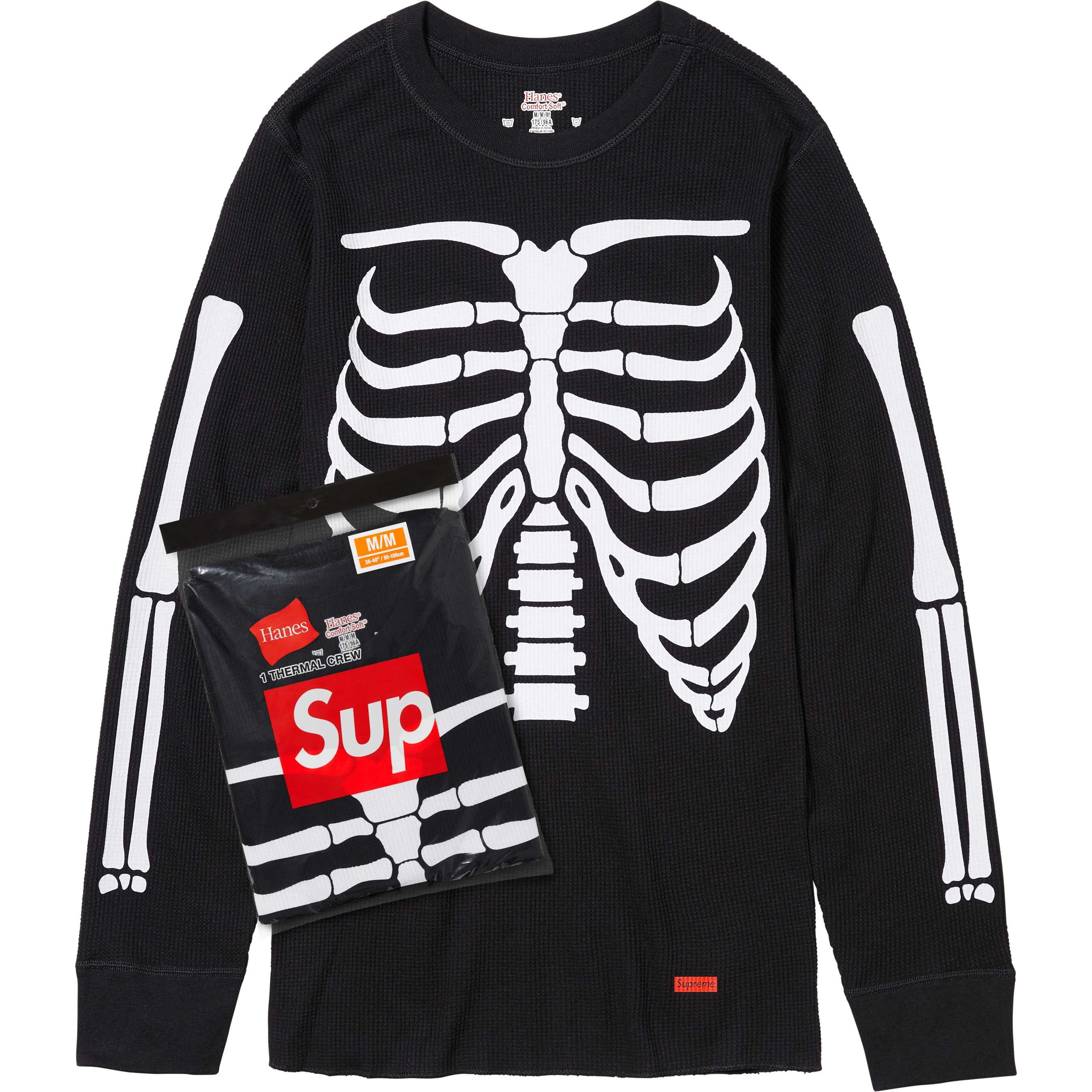 Supreme Hanes Thermal Crew 1 Pack Natural White L - POIZON