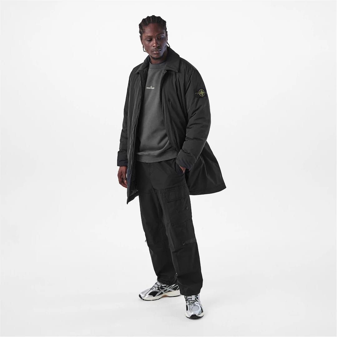 Stone Island o1g2r1mq0526 Micro Twill Thigh Length Trench Overcoat Nero Size US M / EU 48-50 / 2 - 5 Thumbnail