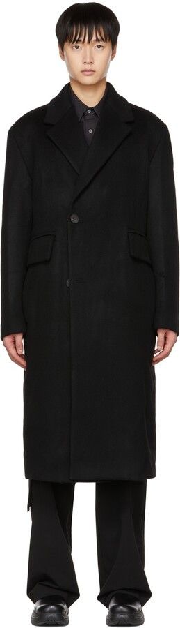 Wooyoungmi Wooyoungmi Black Single-Breasted Cashmere Blend Coat - IT48 Size US M / EU 48-50 / 2 - 1 Thumbnail