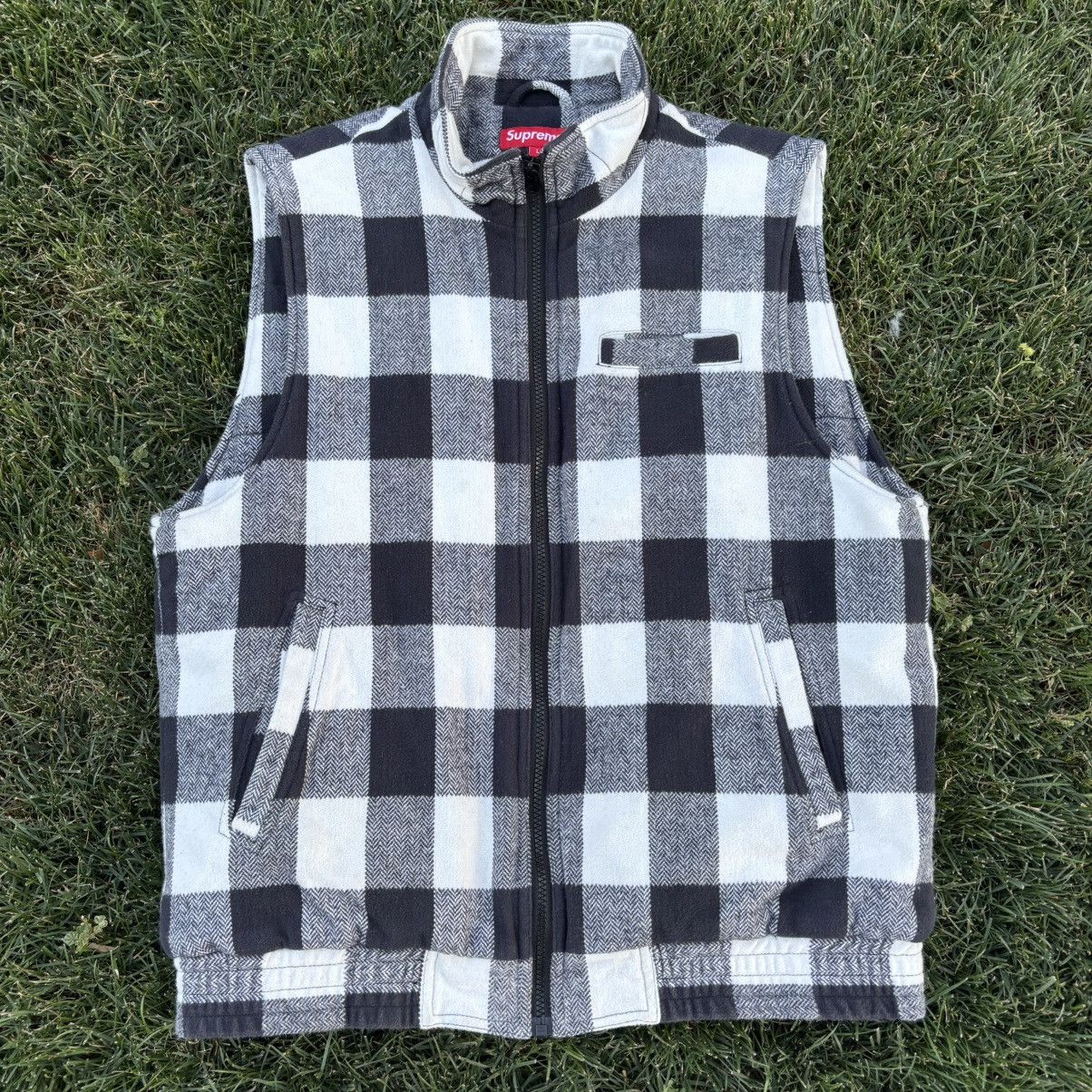Supreme Men's Size Large Supreme FW14 Buffalo Plaid Flannel Vest Size US L / EU 52-54 / 3 - 1 Thumbnail