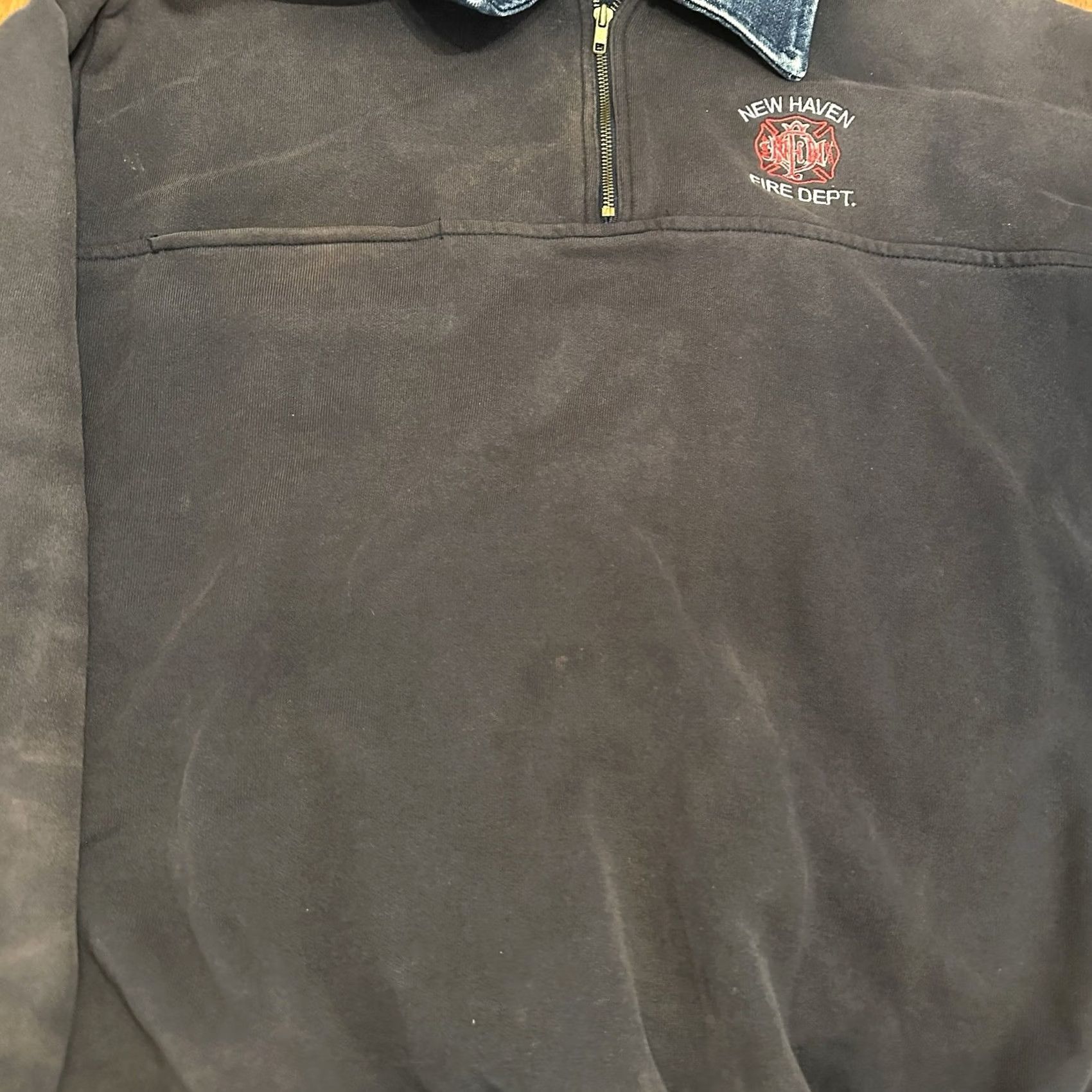 Vintage Nike Game Workwear New Haven Fire Department 1/4 Zip Sweatshirt - 3XL Size US XXL / EU 58 / 5 - 2 Thumbnail